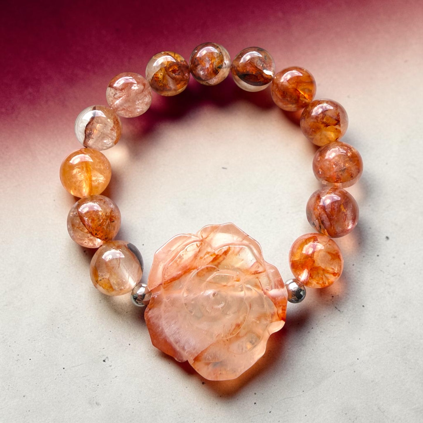 Fire Quartz Rose Bracelet