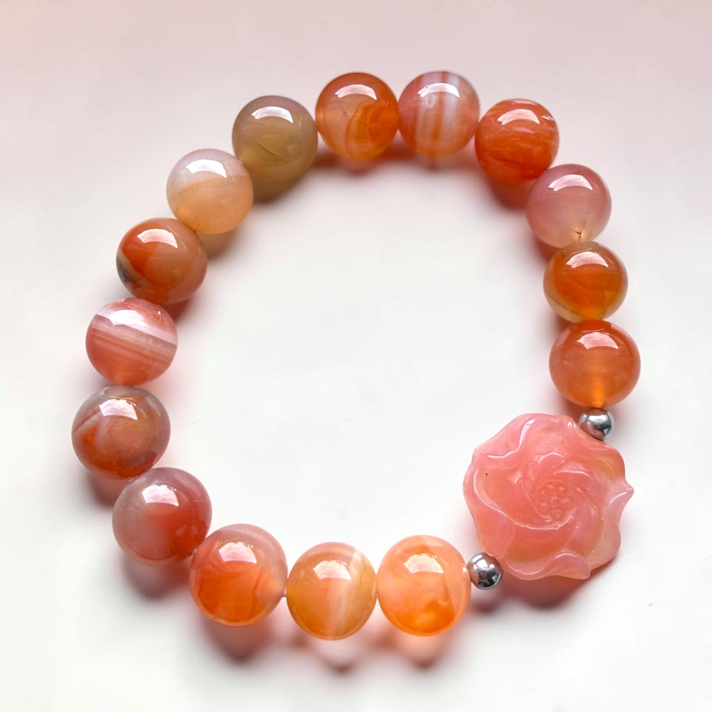 Agate (Yan Yuan) Rose Bracelet