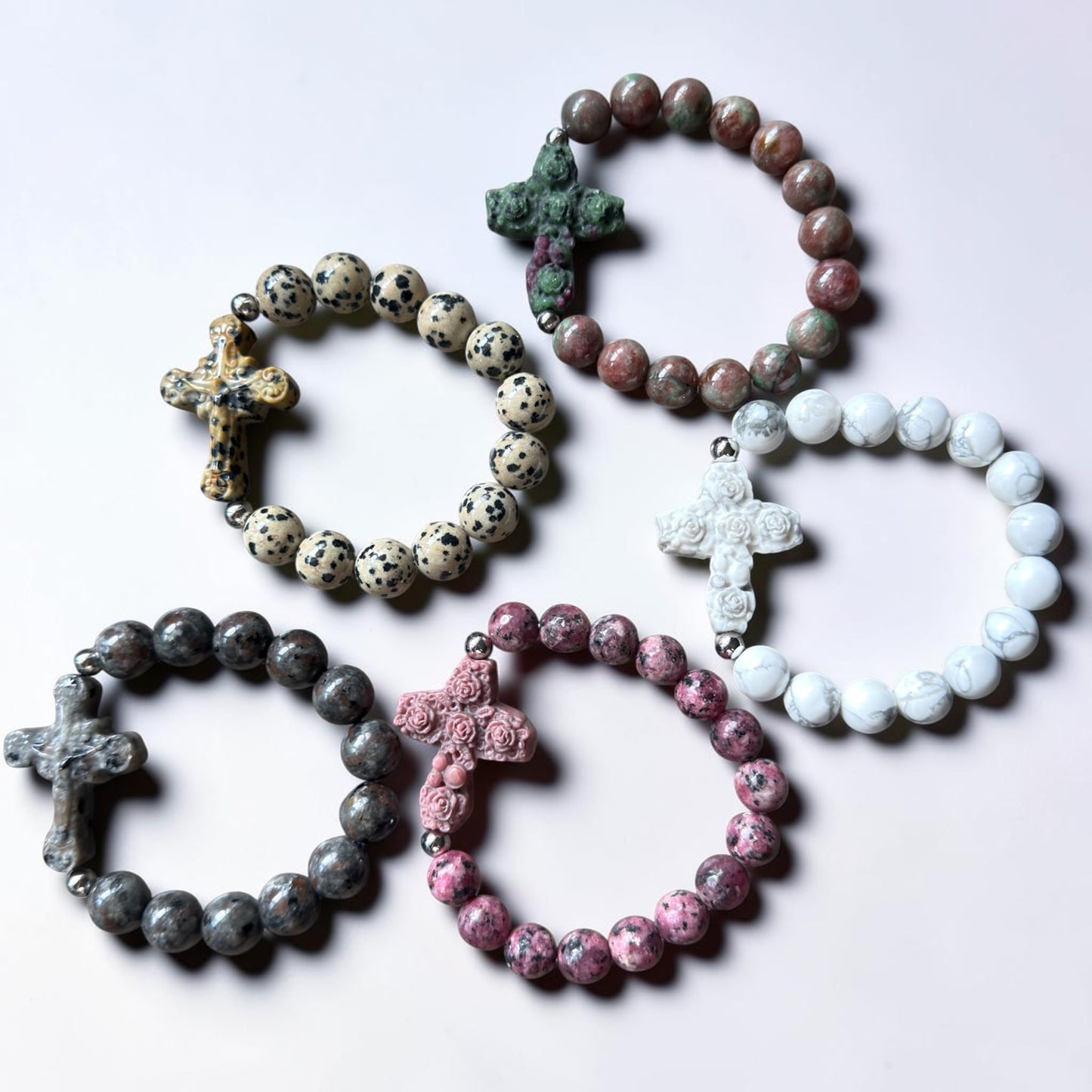 Sacred Cross Gemstone Bracelet