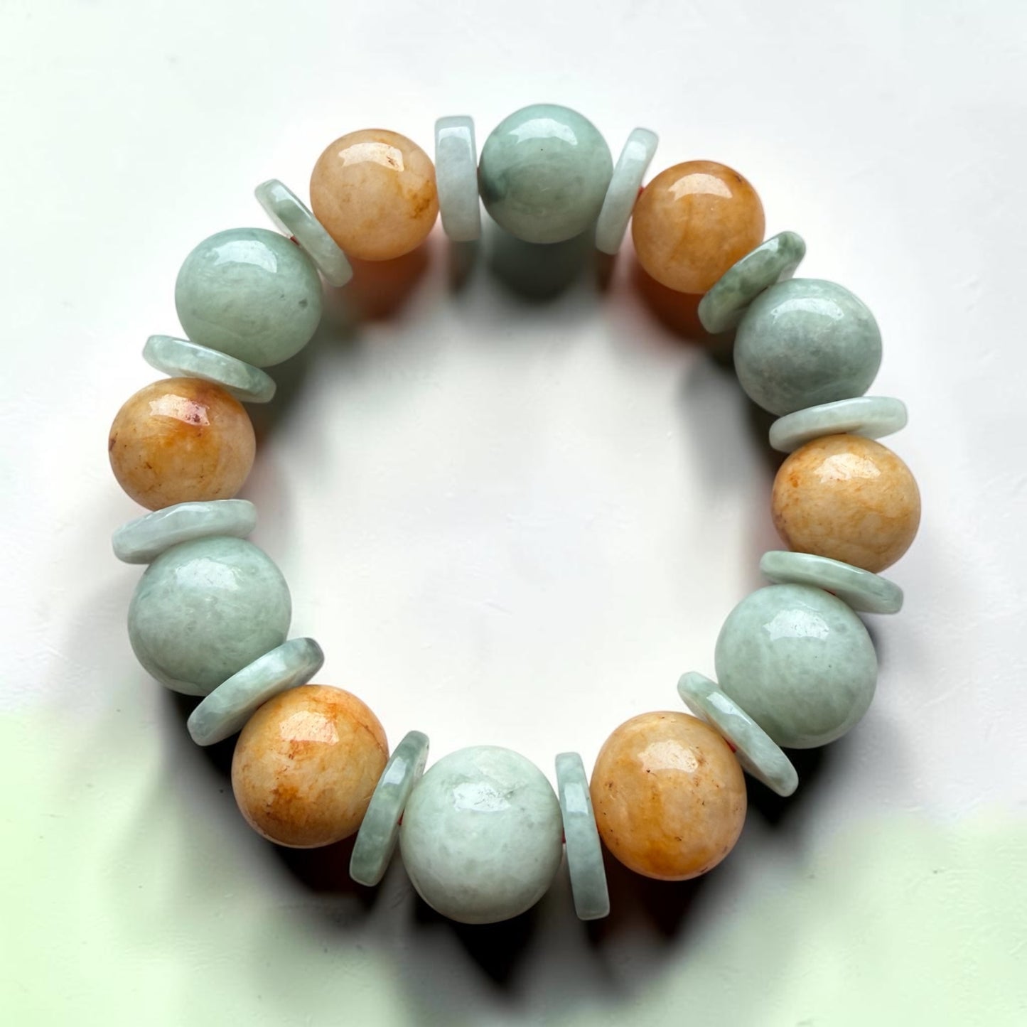 Green & Yellow Jade Abacus Bracelet