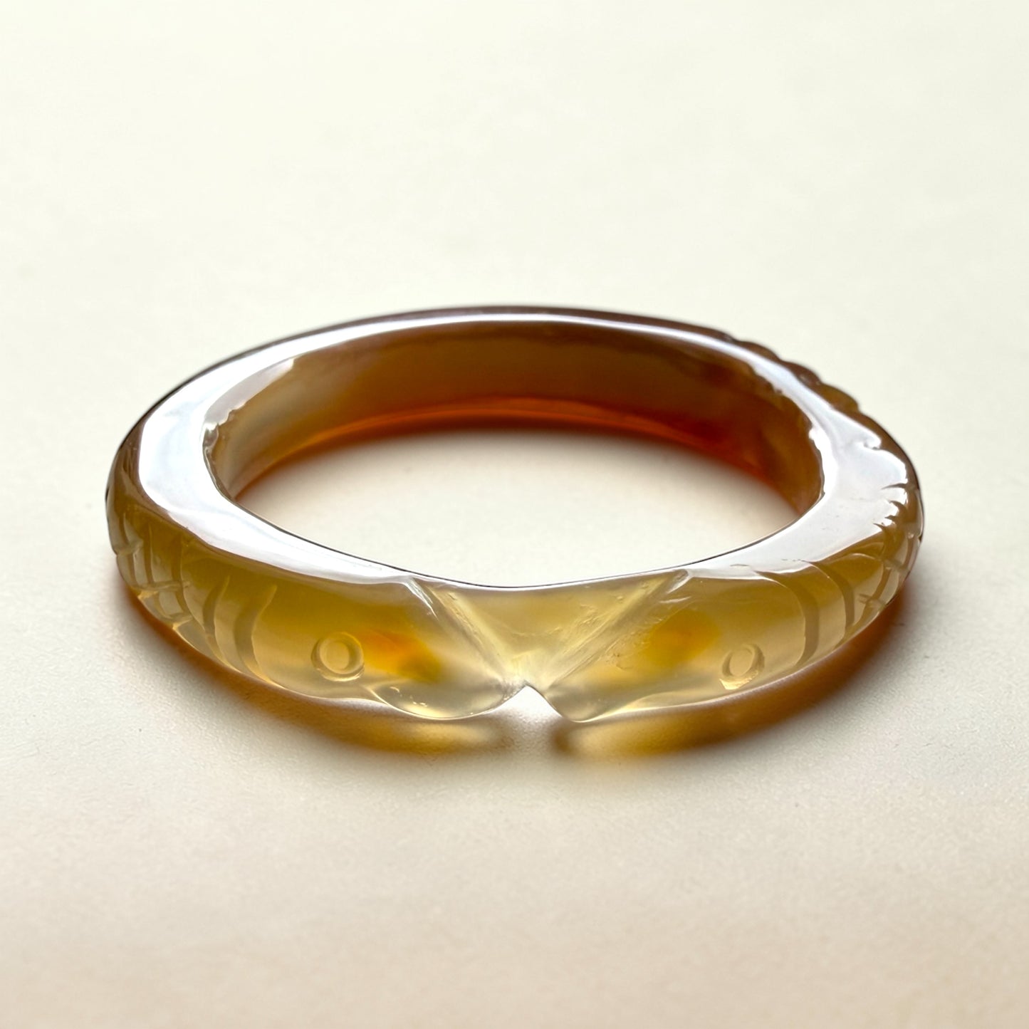 Twin Koi Harmony Agate Bangle