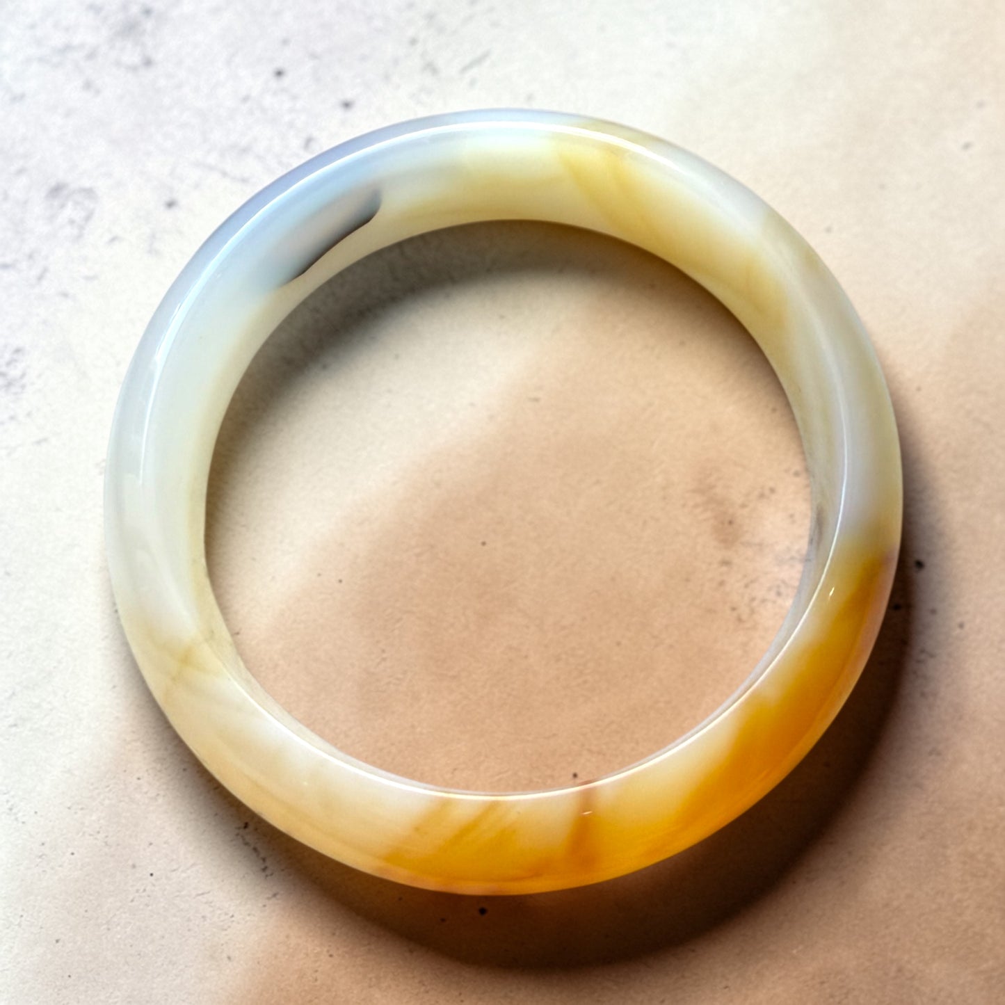 Golden Veil Dendritic Agate Bangle