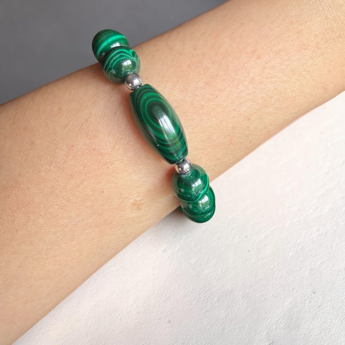 Malachite Barrel Bracelet