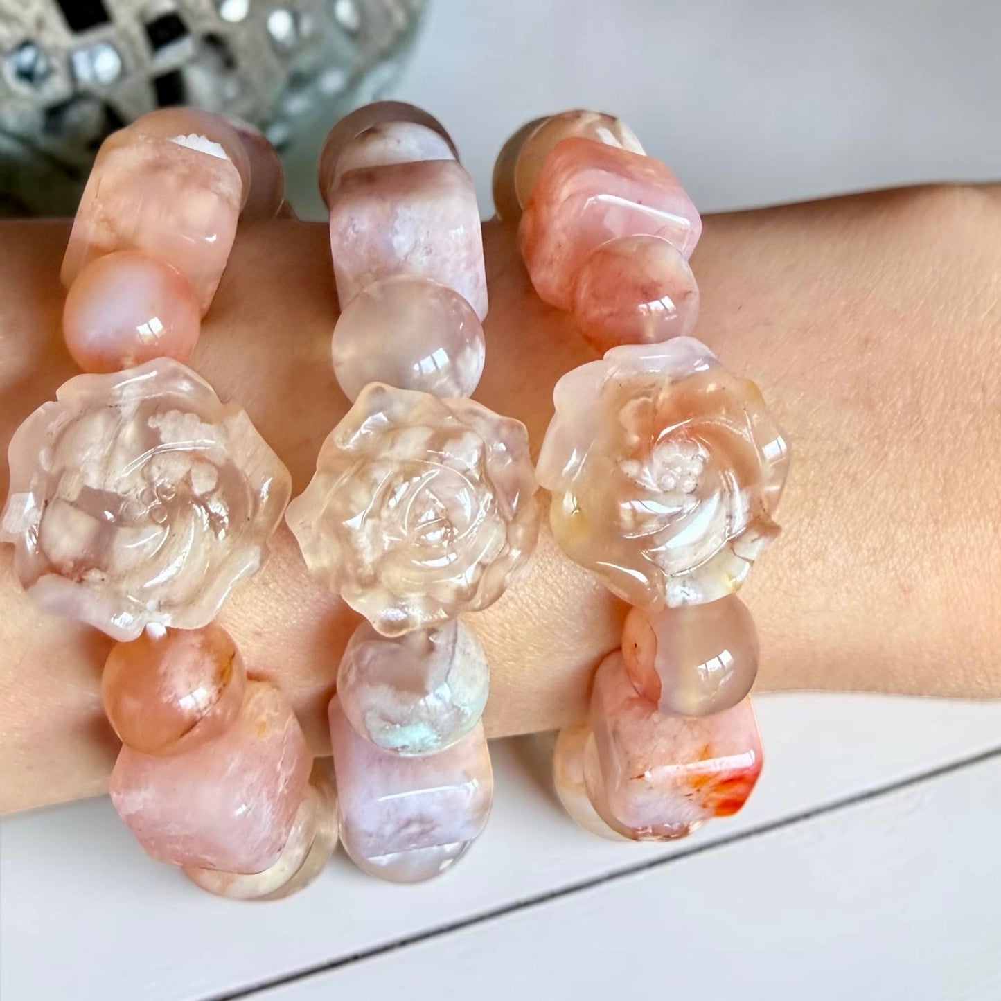 Sakura Agate Half-Bangle