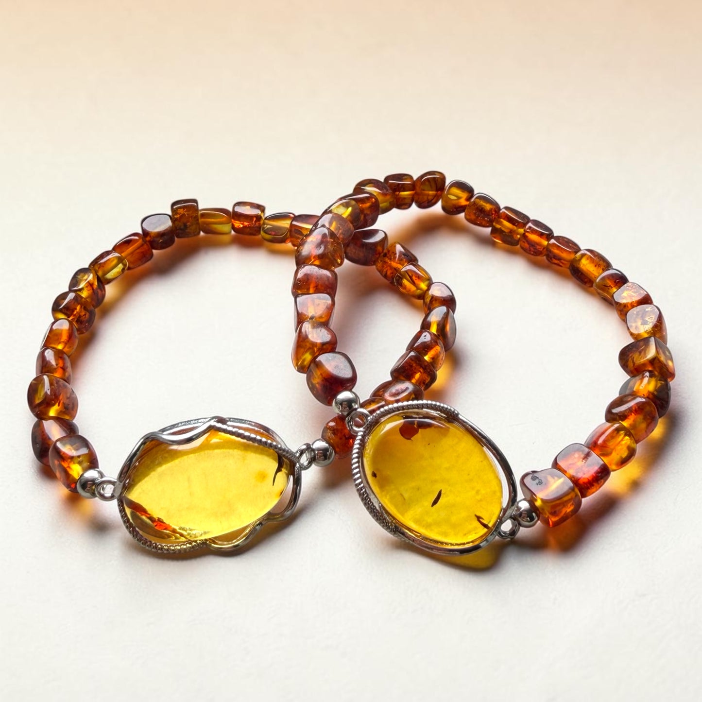 Amber Oval Cabochon Bracelet