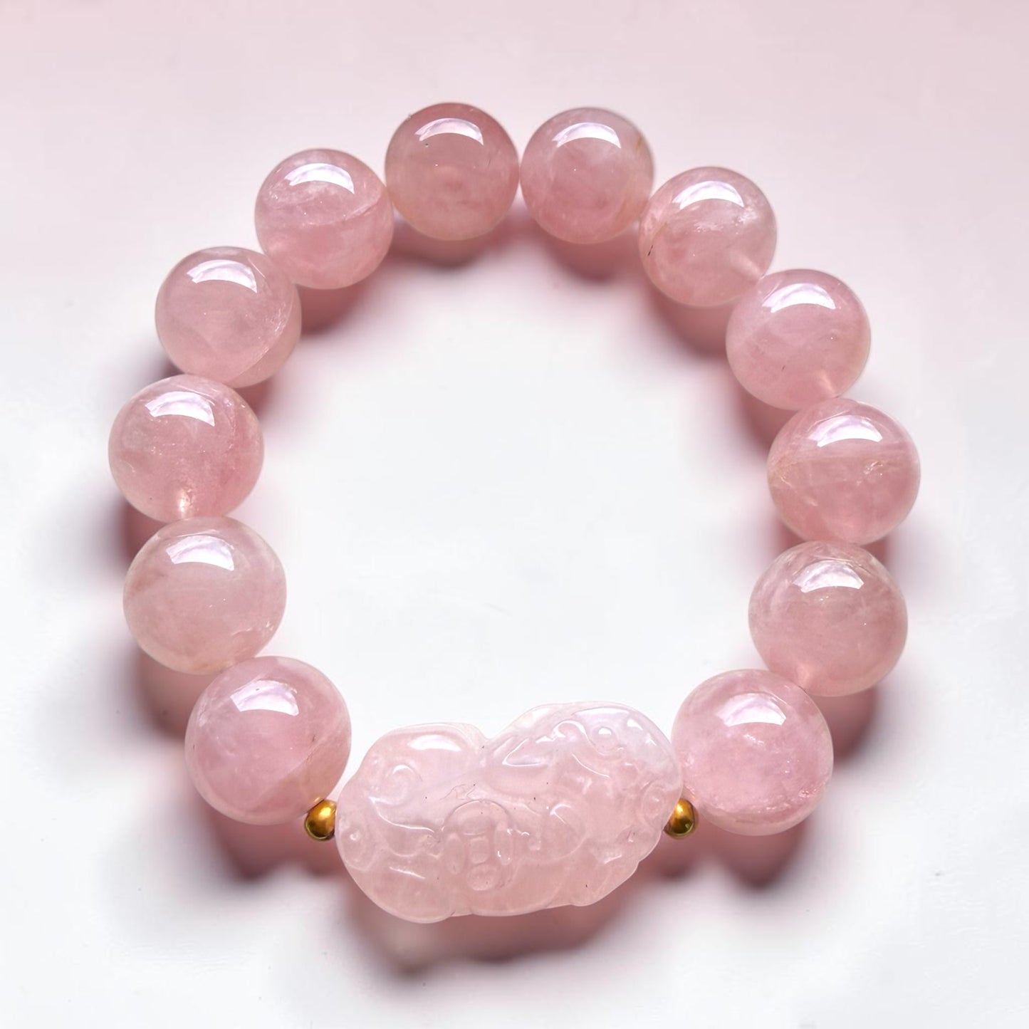 Rose Quartz Pixiu Bracelet (Madagascar)