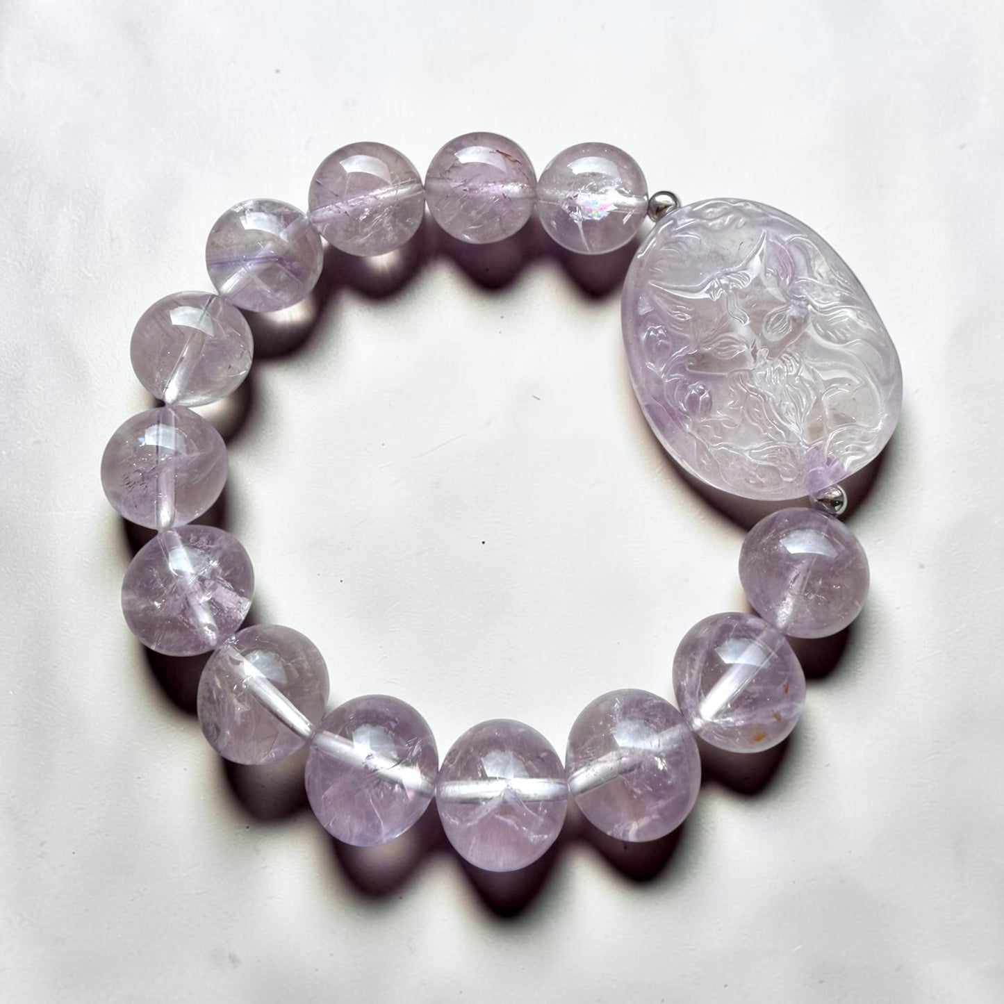 Lavender Amethyst Nine-Tailed Fox Bracelet