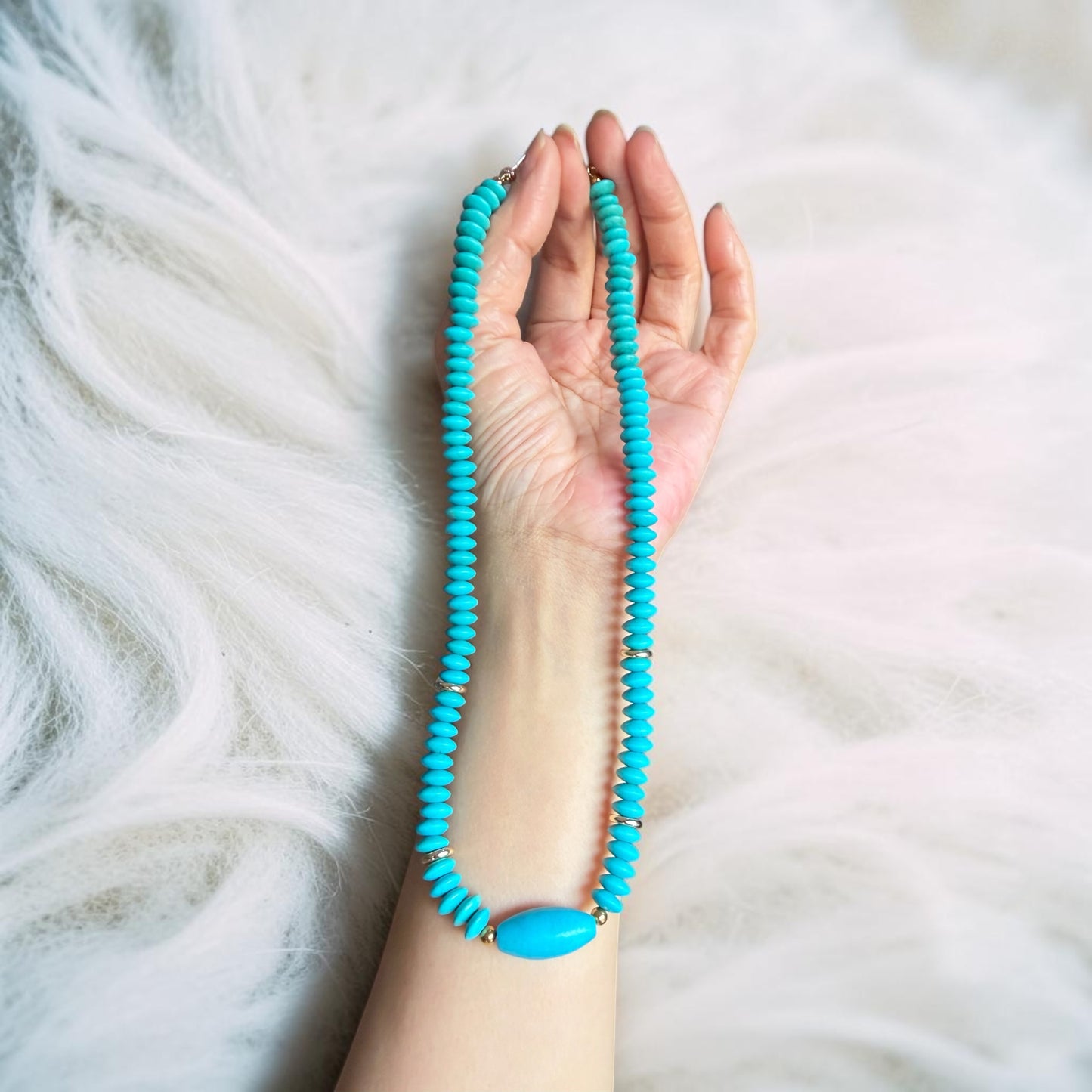 Turquoise Rondelle Necklace