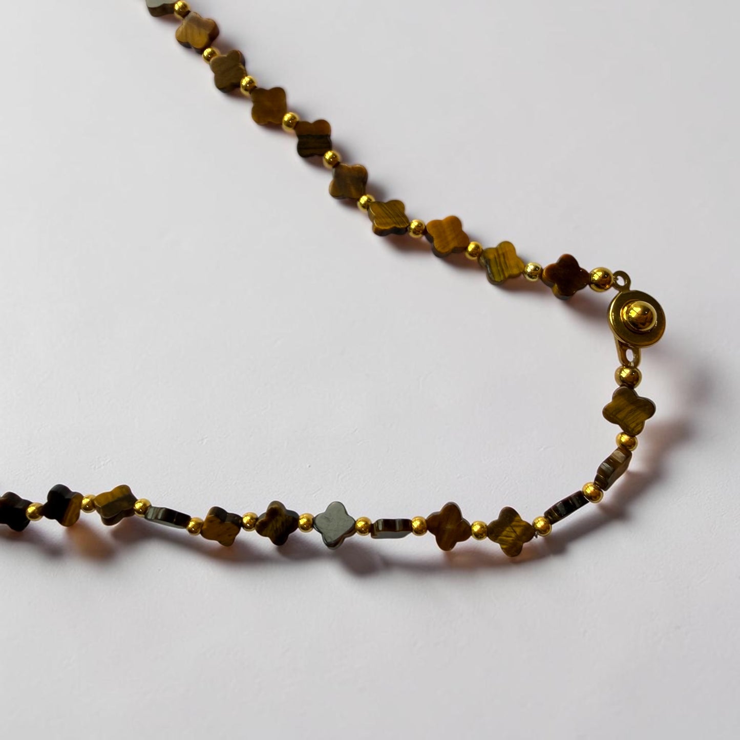 Tiger’s Eye Clover Necklace