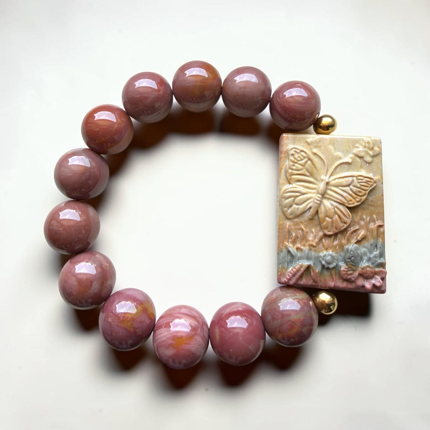 Alashan Agate Butterfly Bracelet