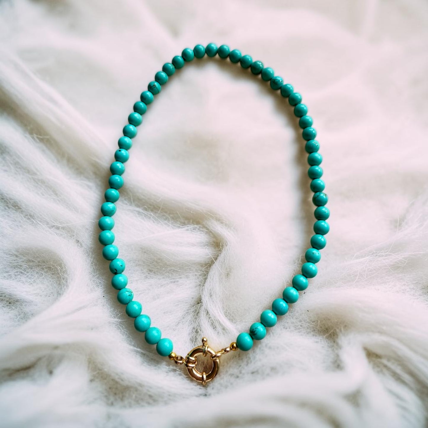 Turquoise Round Bead Necklace