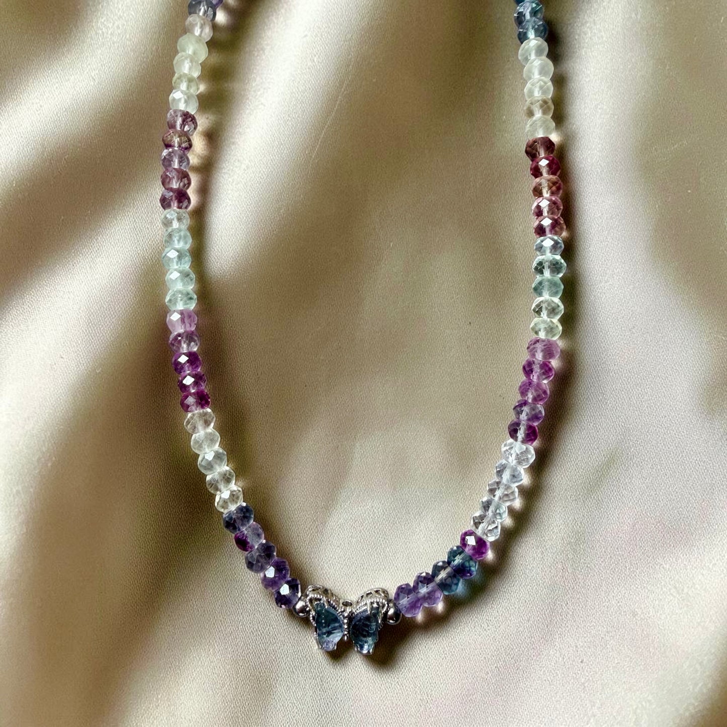 Fluorite Faceted Rondelle Necklace