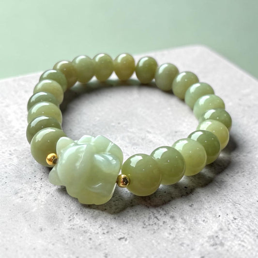 Jade (Hetian) Nine-Tailed Fox Bracelet