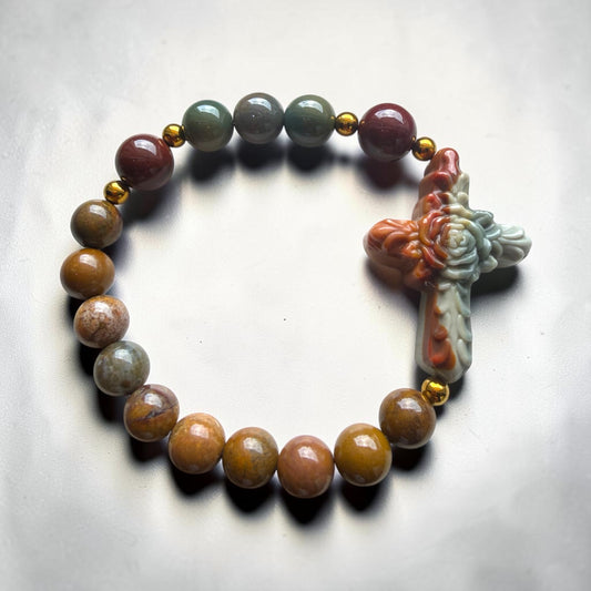 Alashan Agate Rosary Bracelet