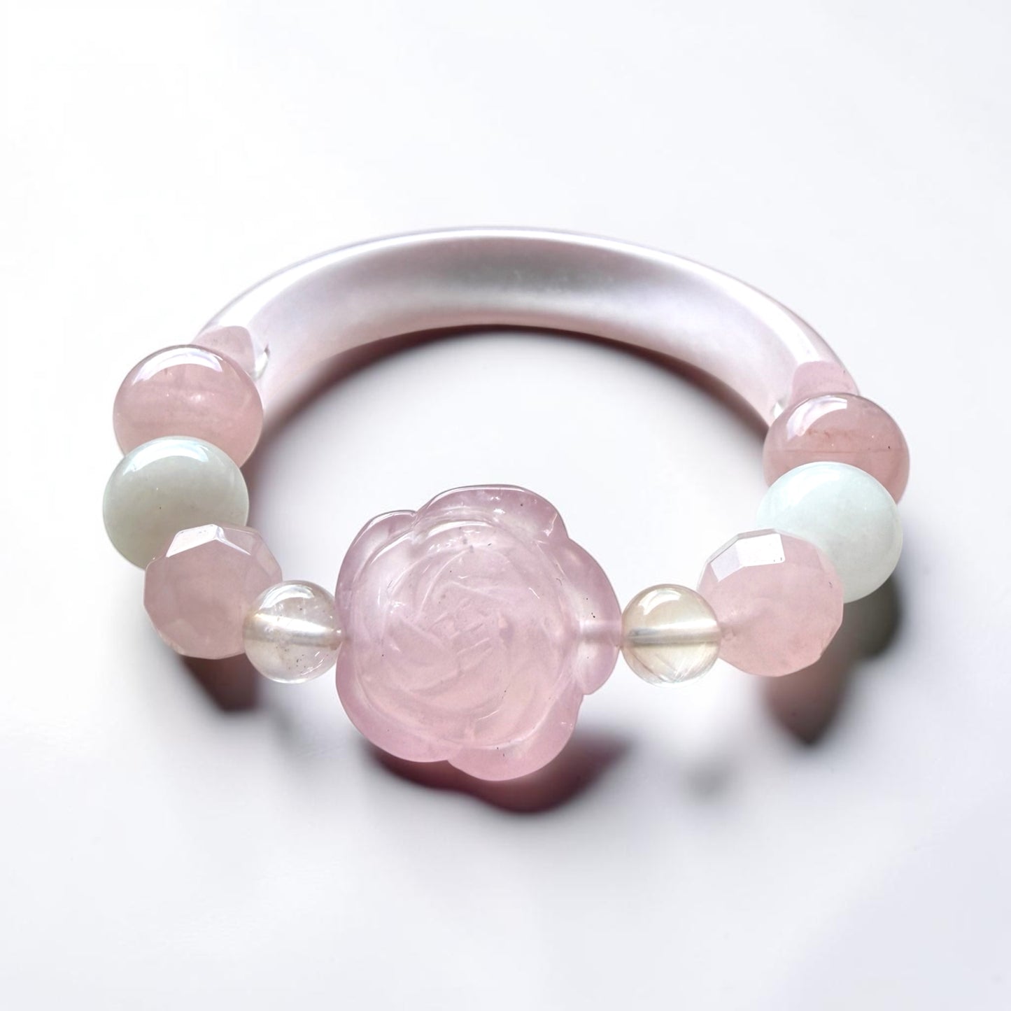 Selenite Cat’s Eye Half-Bangle Bracelet