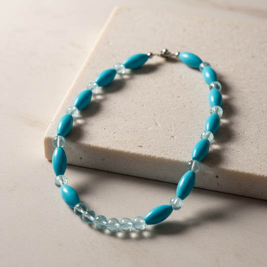 Blue Turquoise & Blue Topaz Necklace