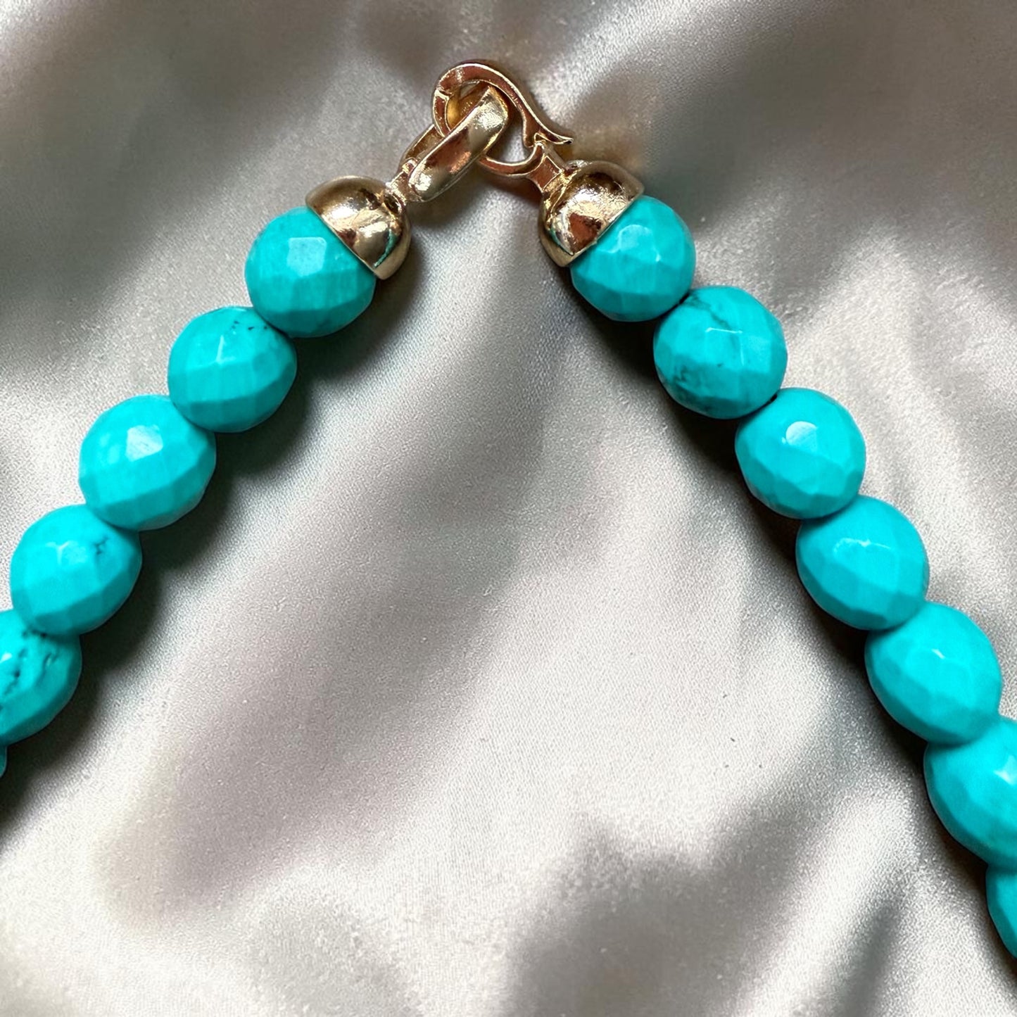 Turquoise Faceted Round Necklace