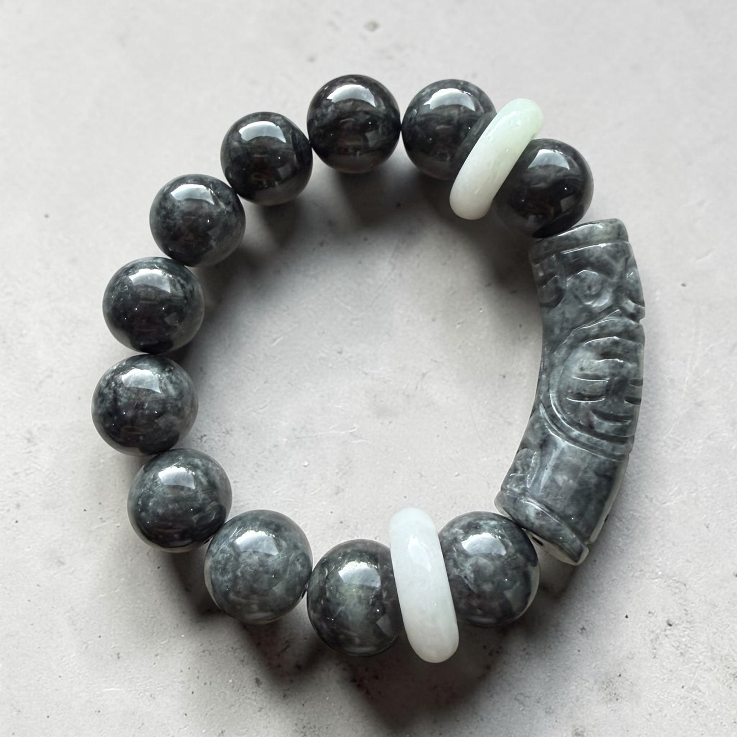 Wuji Jadeite Barrel Bracelet