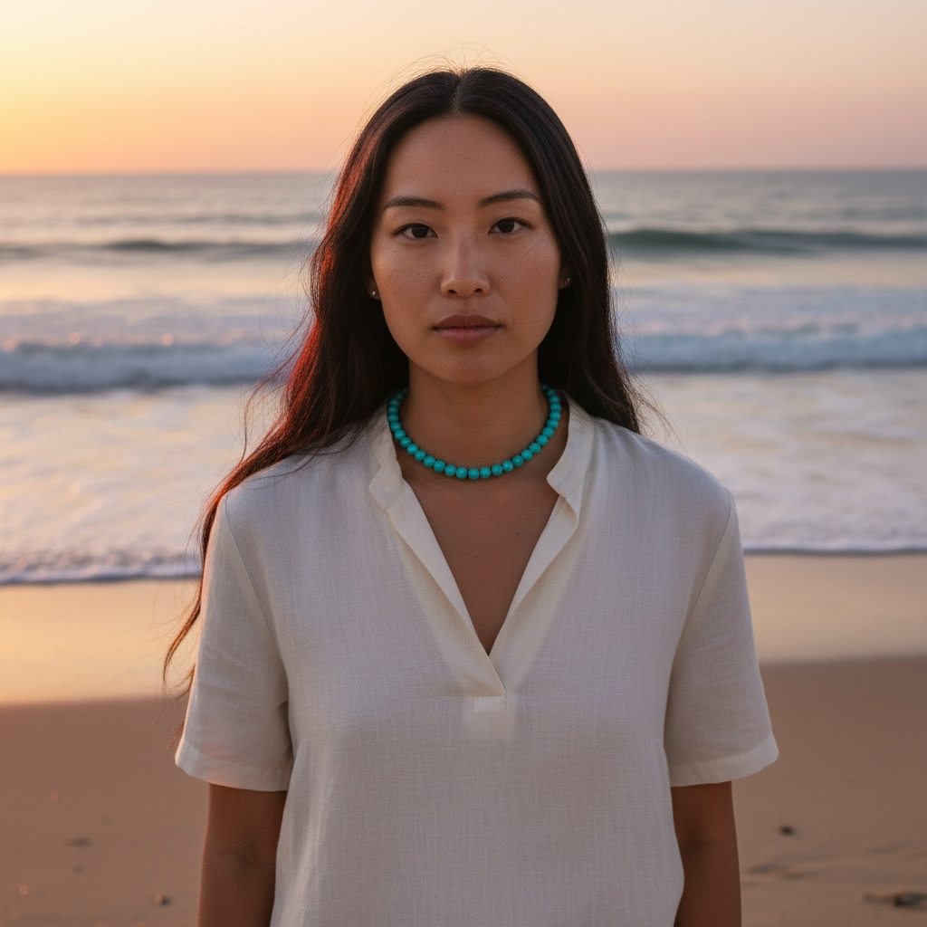 Turquoise Round Bead Necklace
