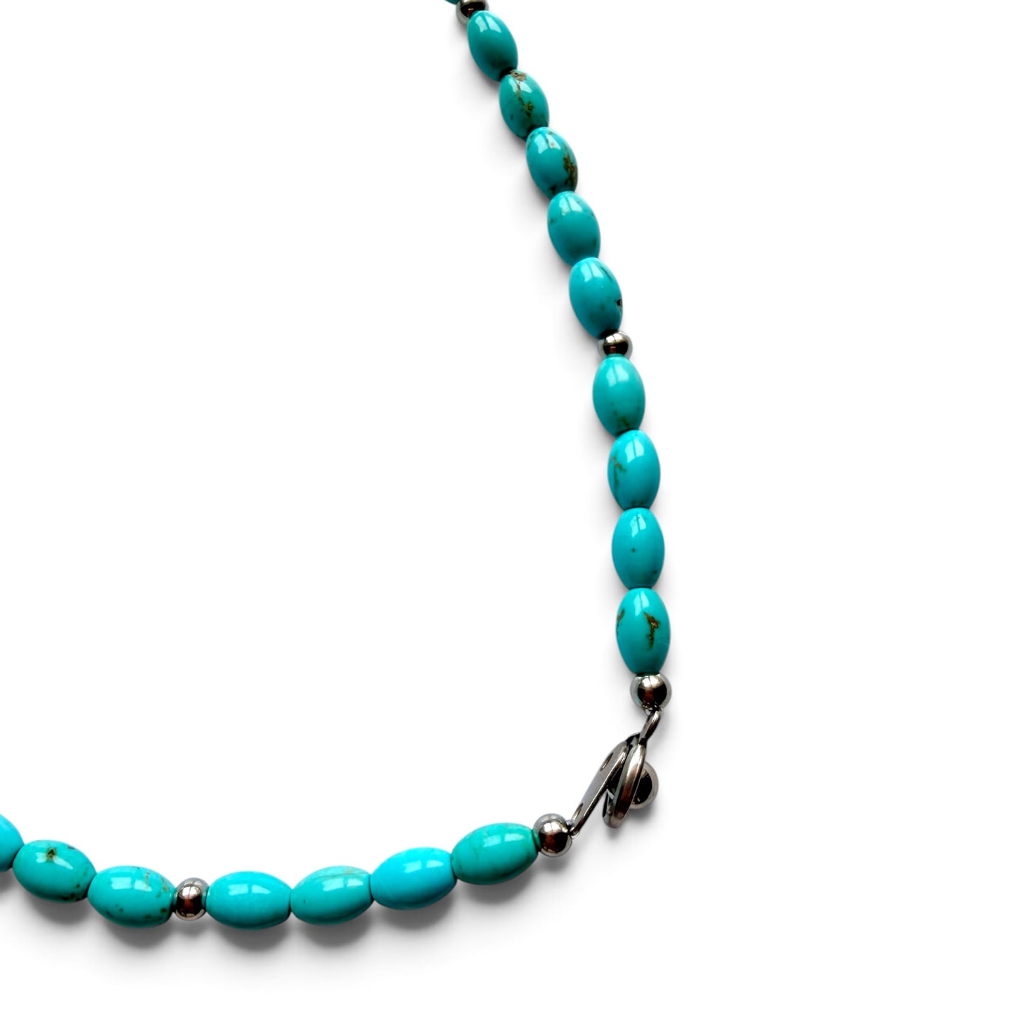 Turquoise Rice Bead Necklace