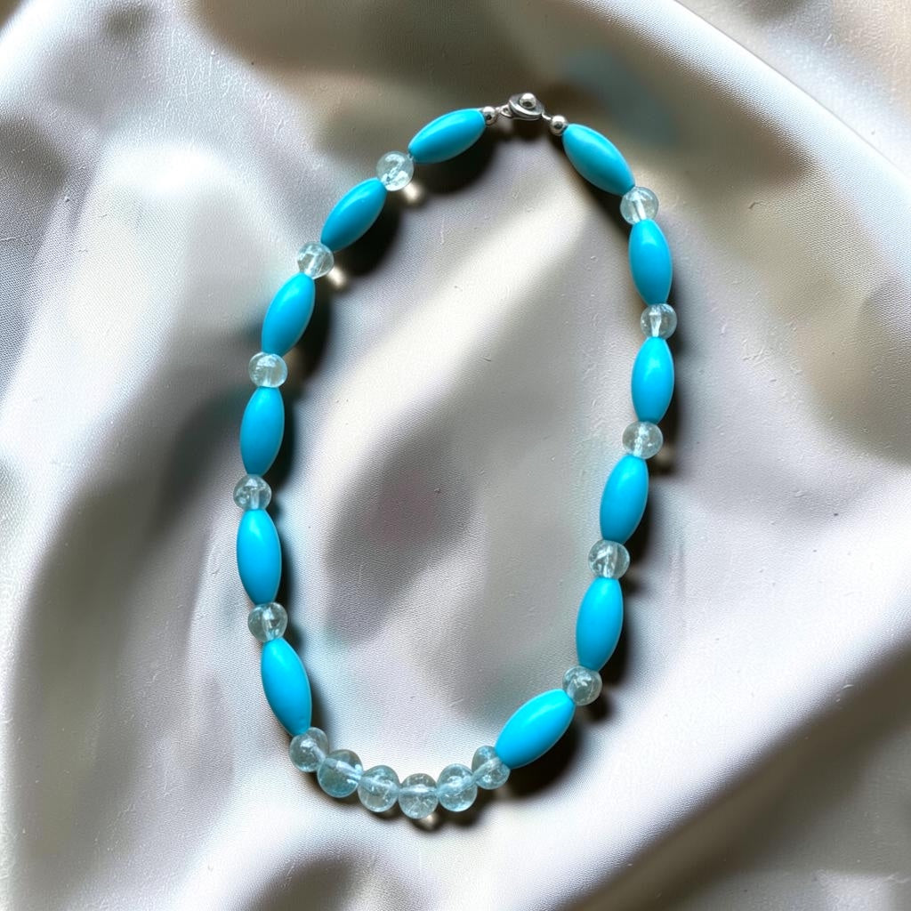 Blue Turquoise & Blue Topaz Necklace