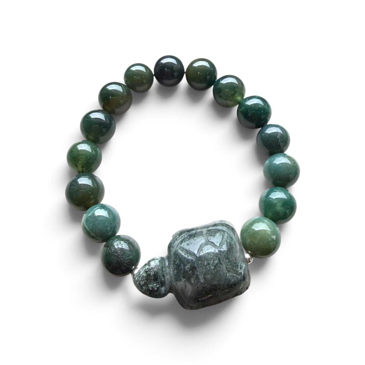 Moss Agate Turtle Bracelet