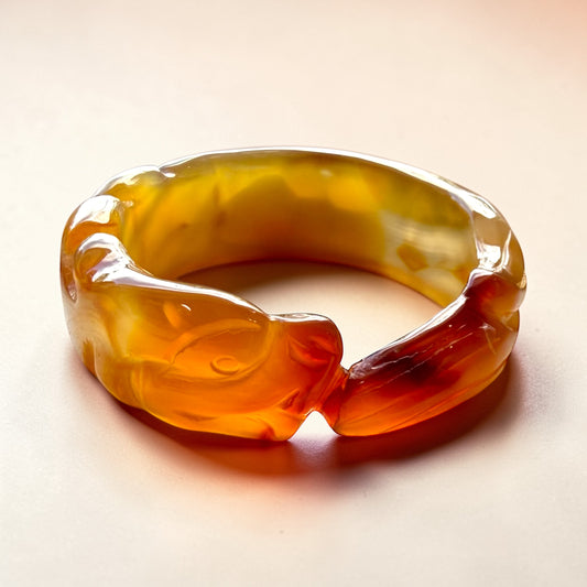 Golden Koi Prosperity Agate Bangle