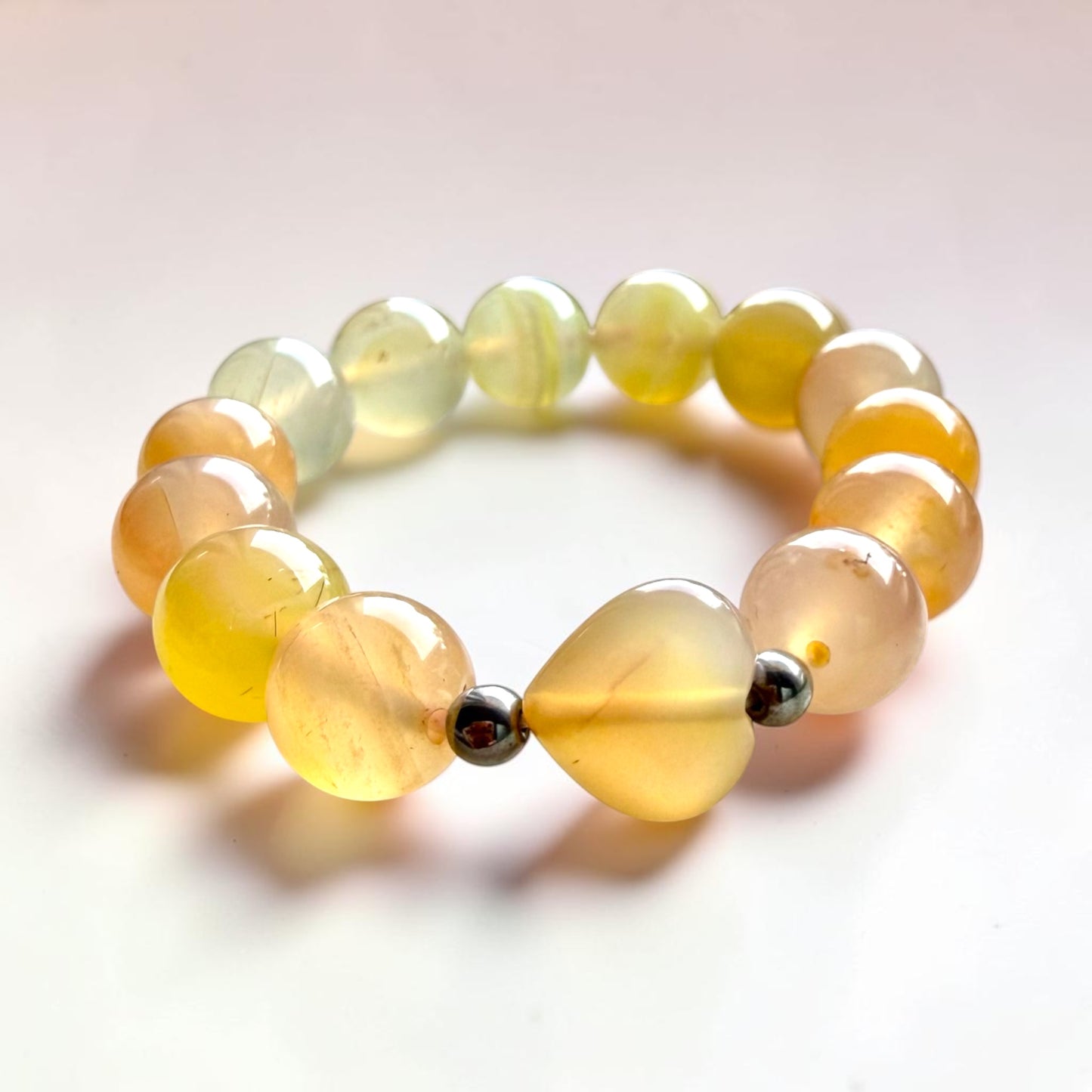 Agate (Yan Yuan) Heart Bracelet