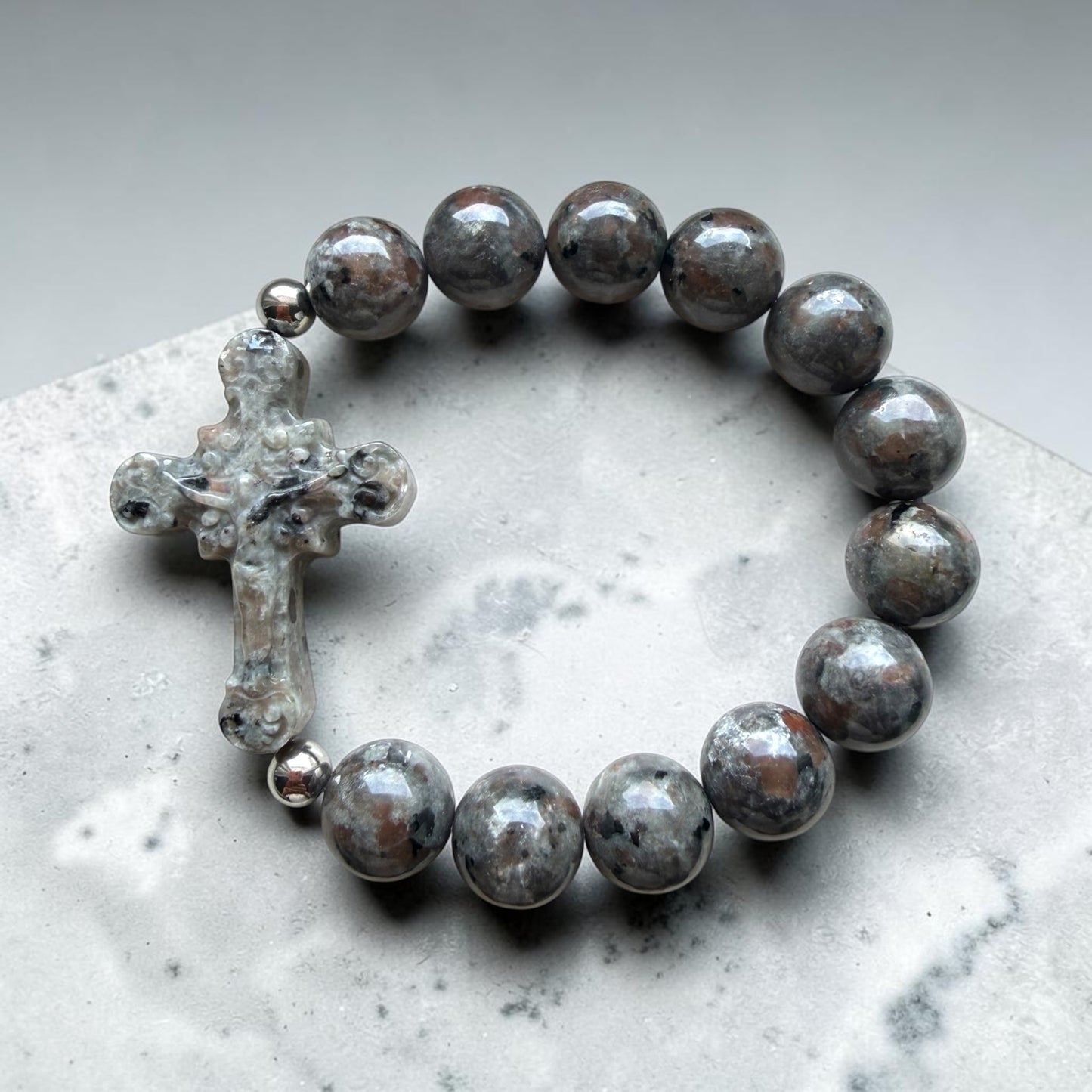 Sacred Cross Gemstone Bracelet