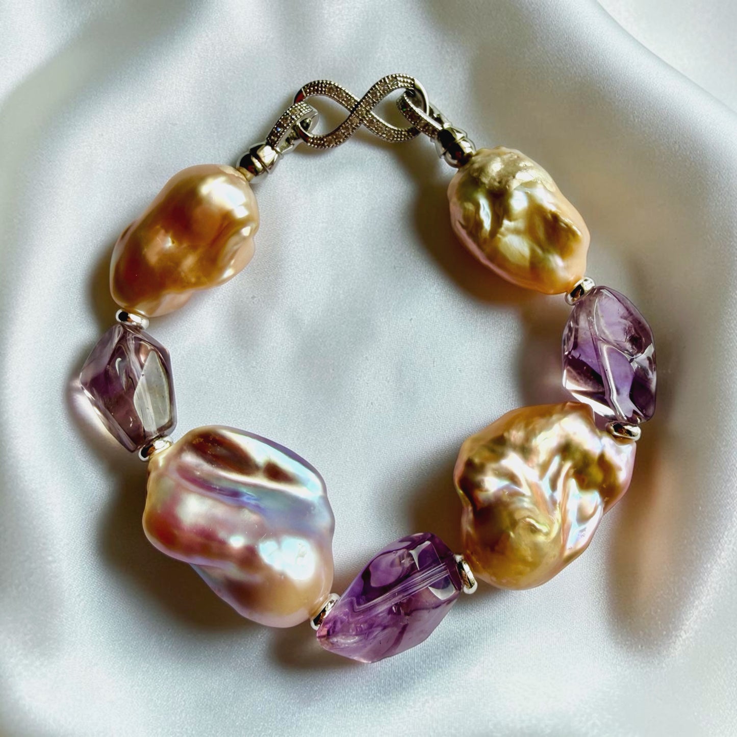 Baroque Pearl with Freeform Amethyst