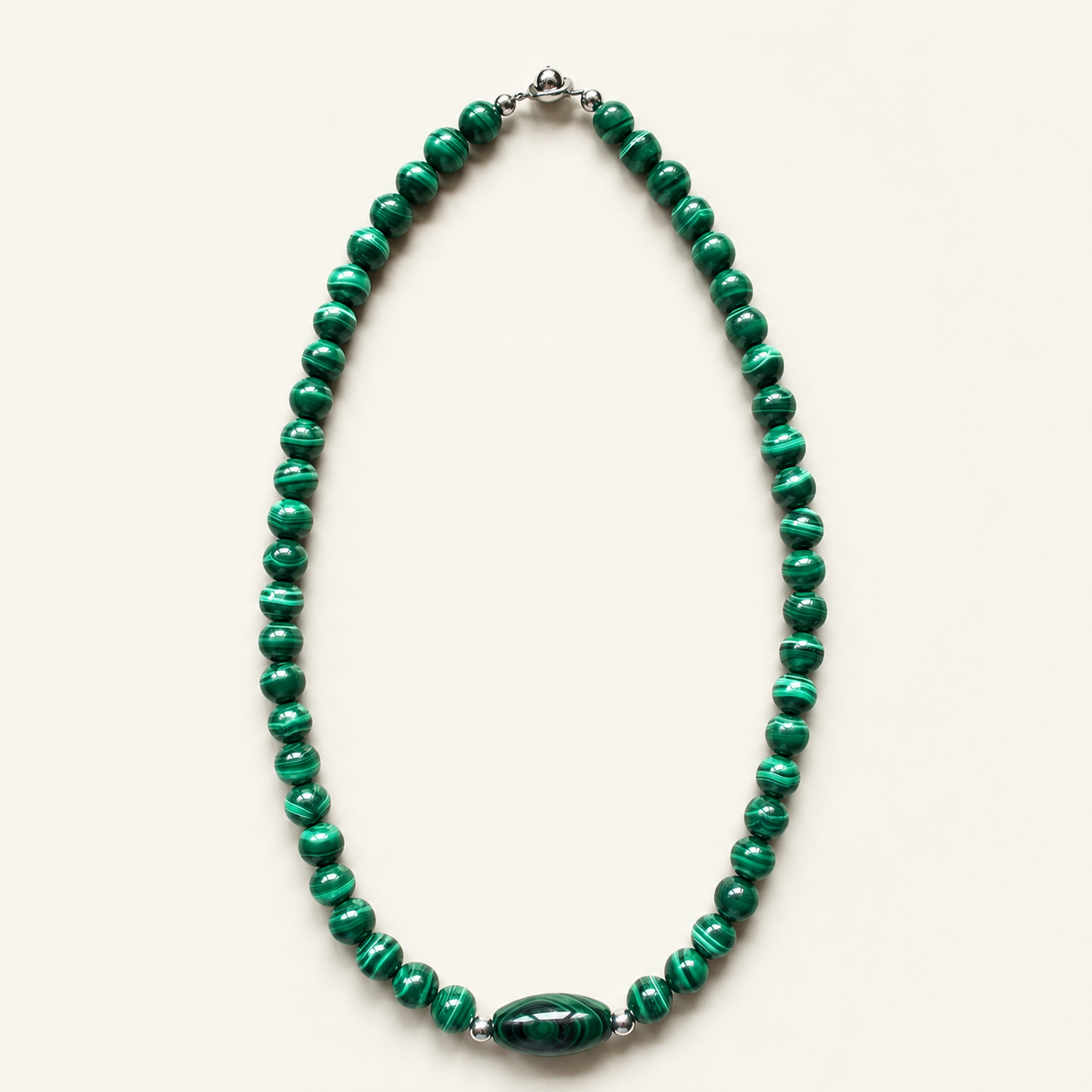 Malachite Barrel Necklace