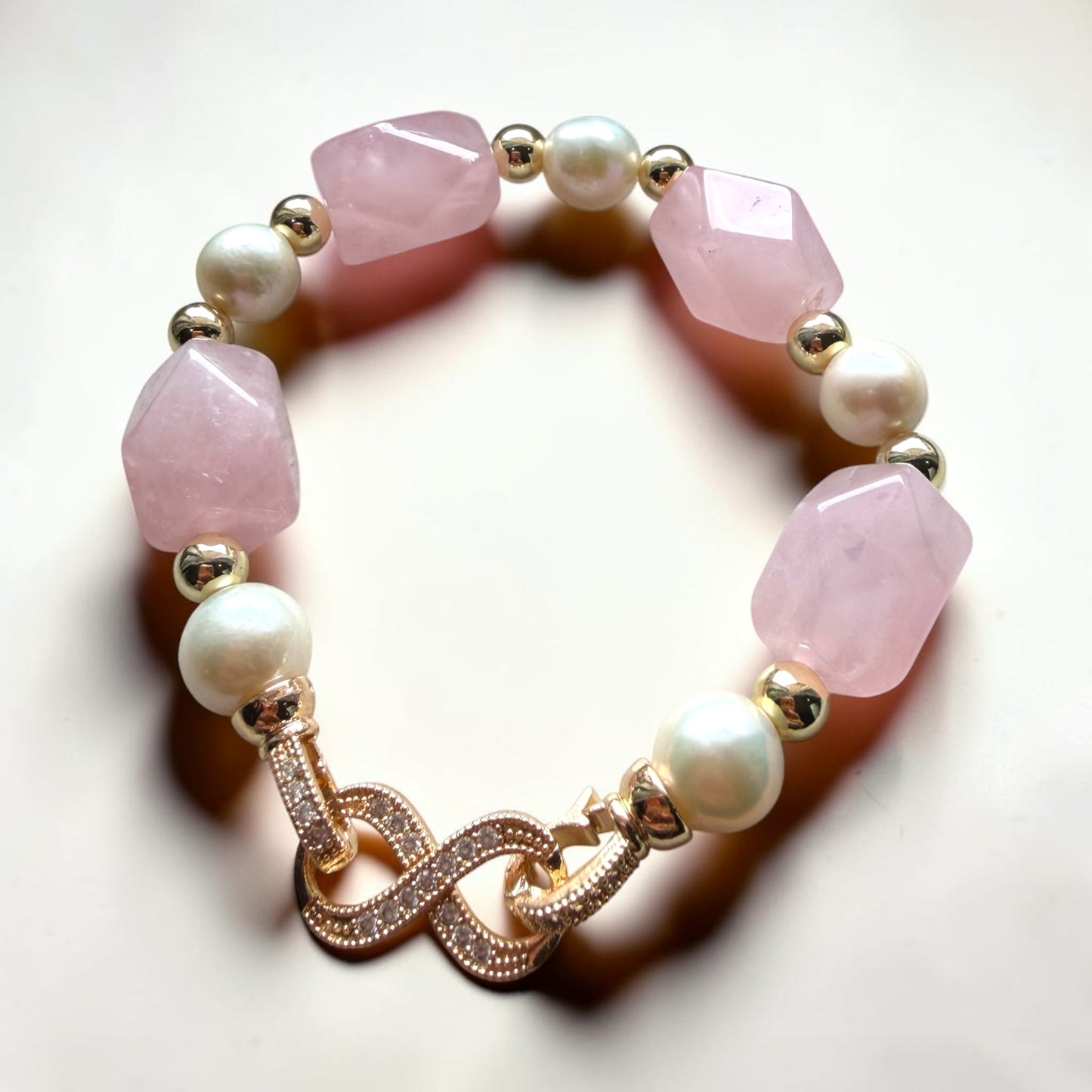 Rose Quartz & Pearl Bracelet