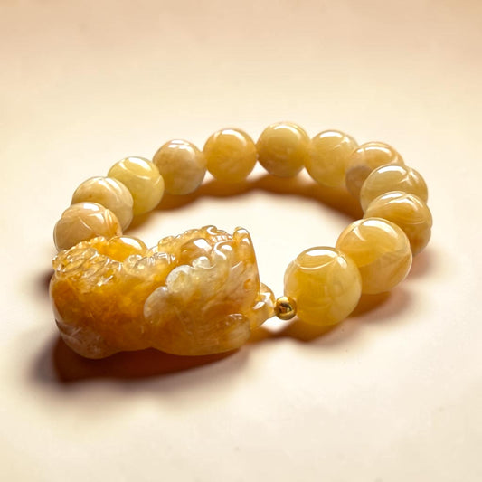 Yellow Jade Pixiu Lucky Turn Bracelet