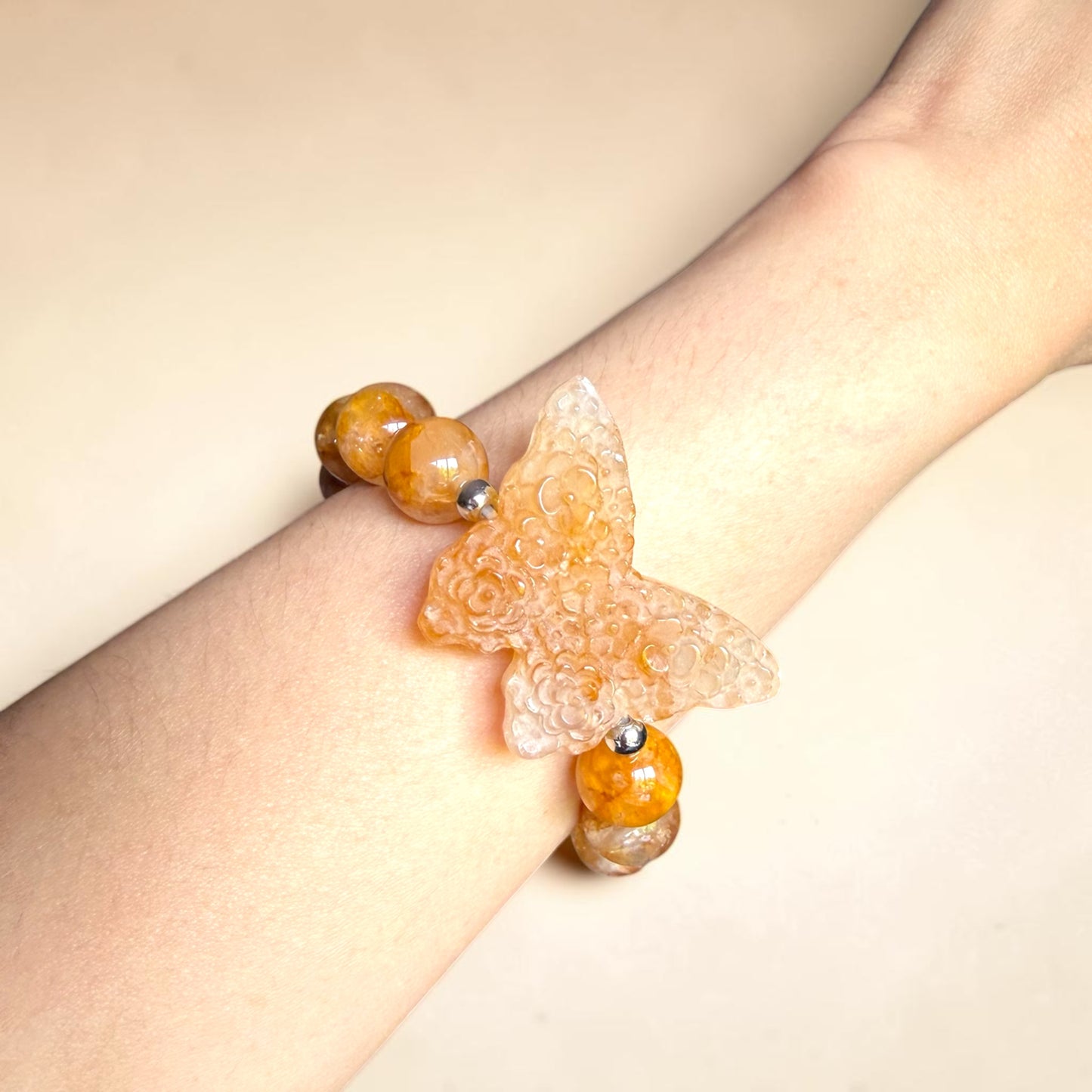 Golden Healer Quartz Butterfly Bracelet