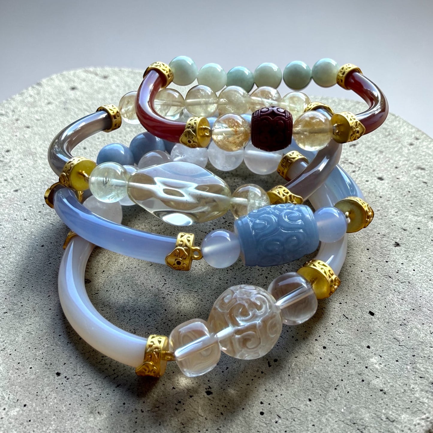 Natural Agate Energy Bangles