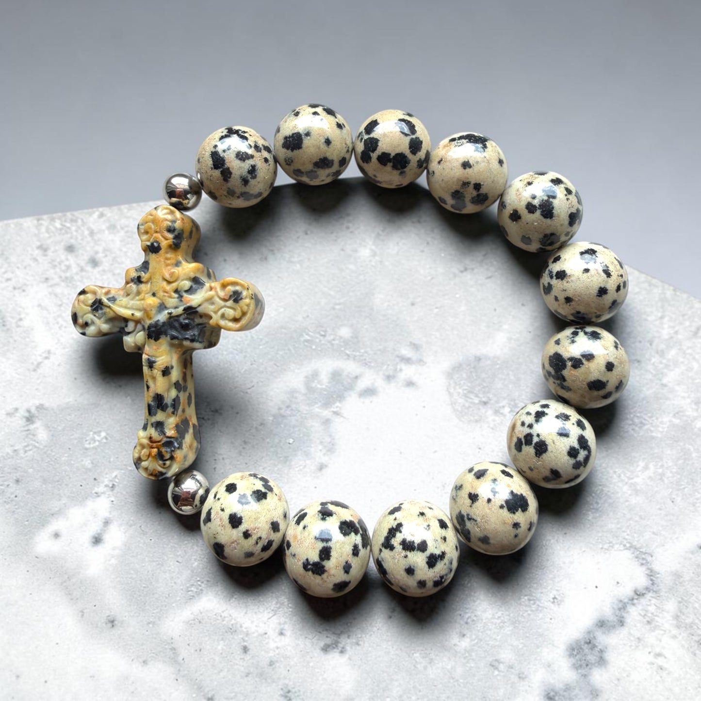 Sacred Cross Gemstone Bracelet