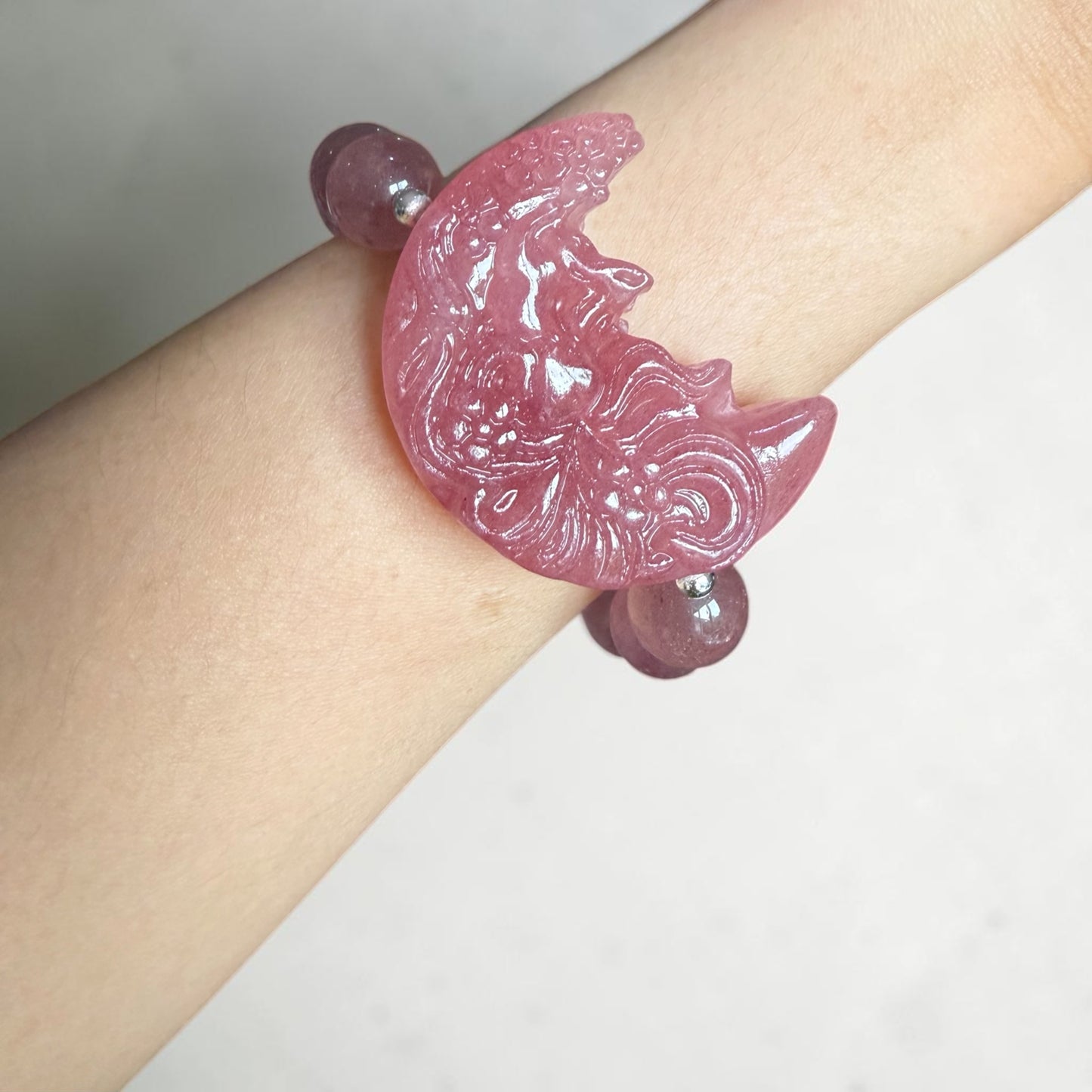 Strawberry Quartz (Pink) Moon Bracelet