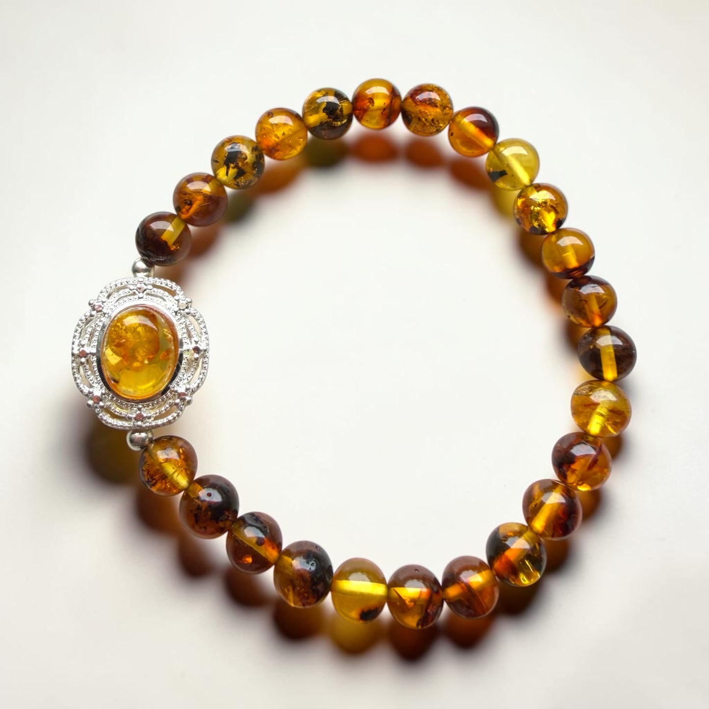Amber Oval Cabochon Bracelet