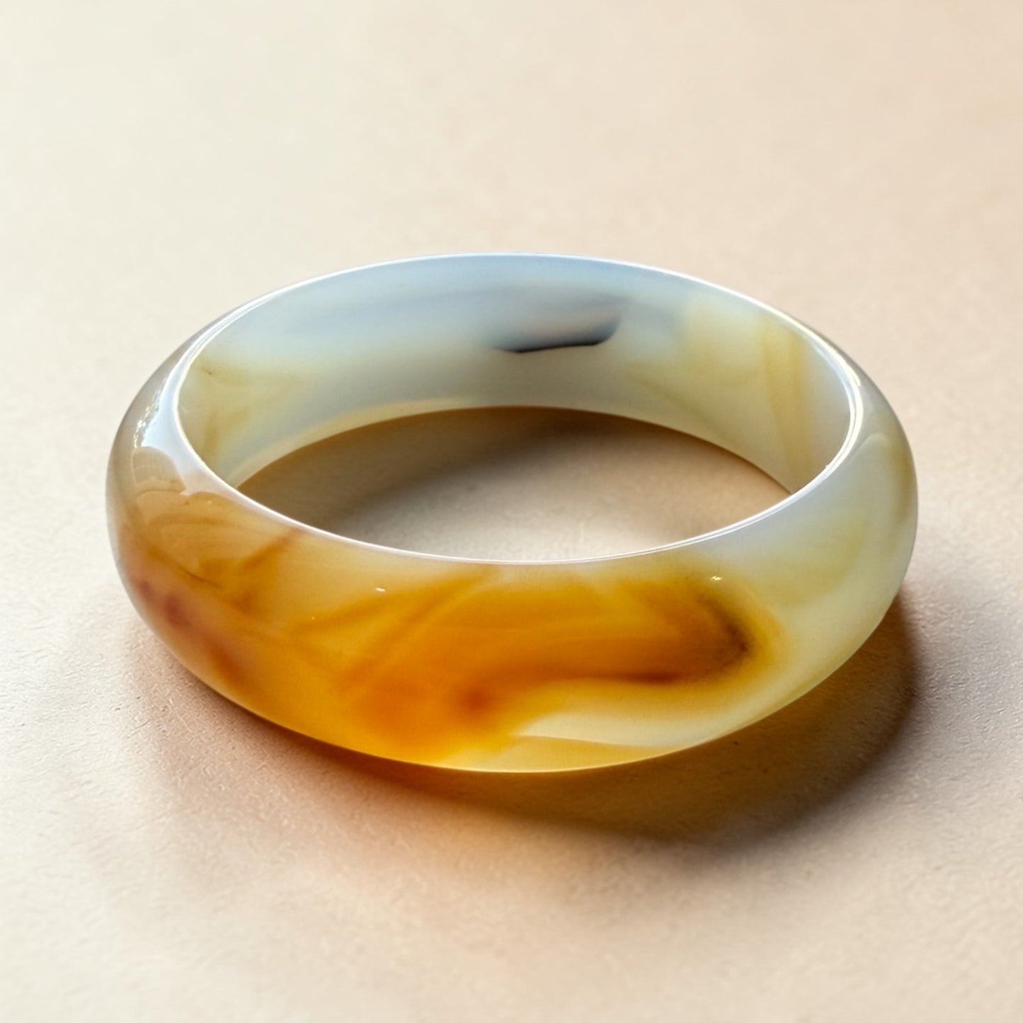 Golden Veil Dendritic Agate Bangle