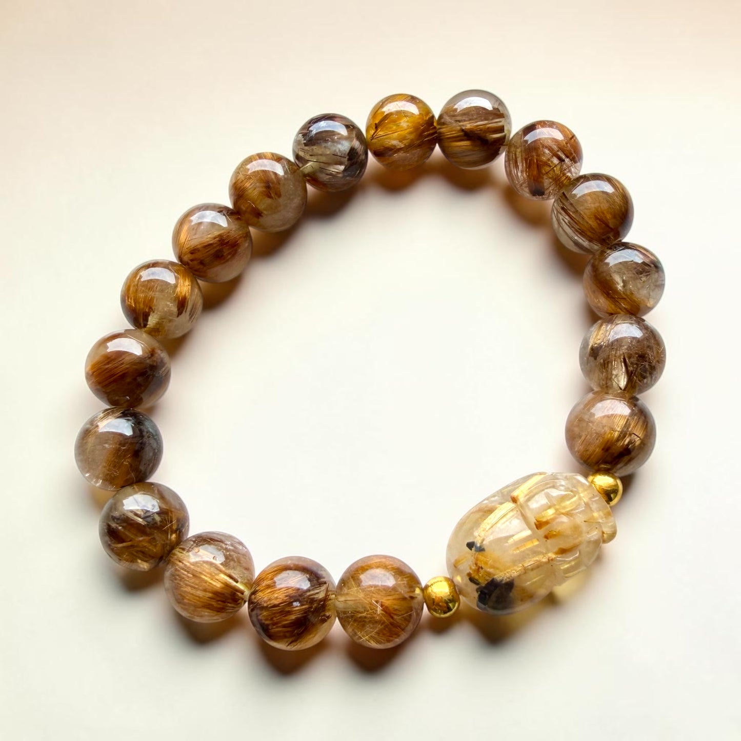 Golden Rutilated Pixiu Wealth Bracelet