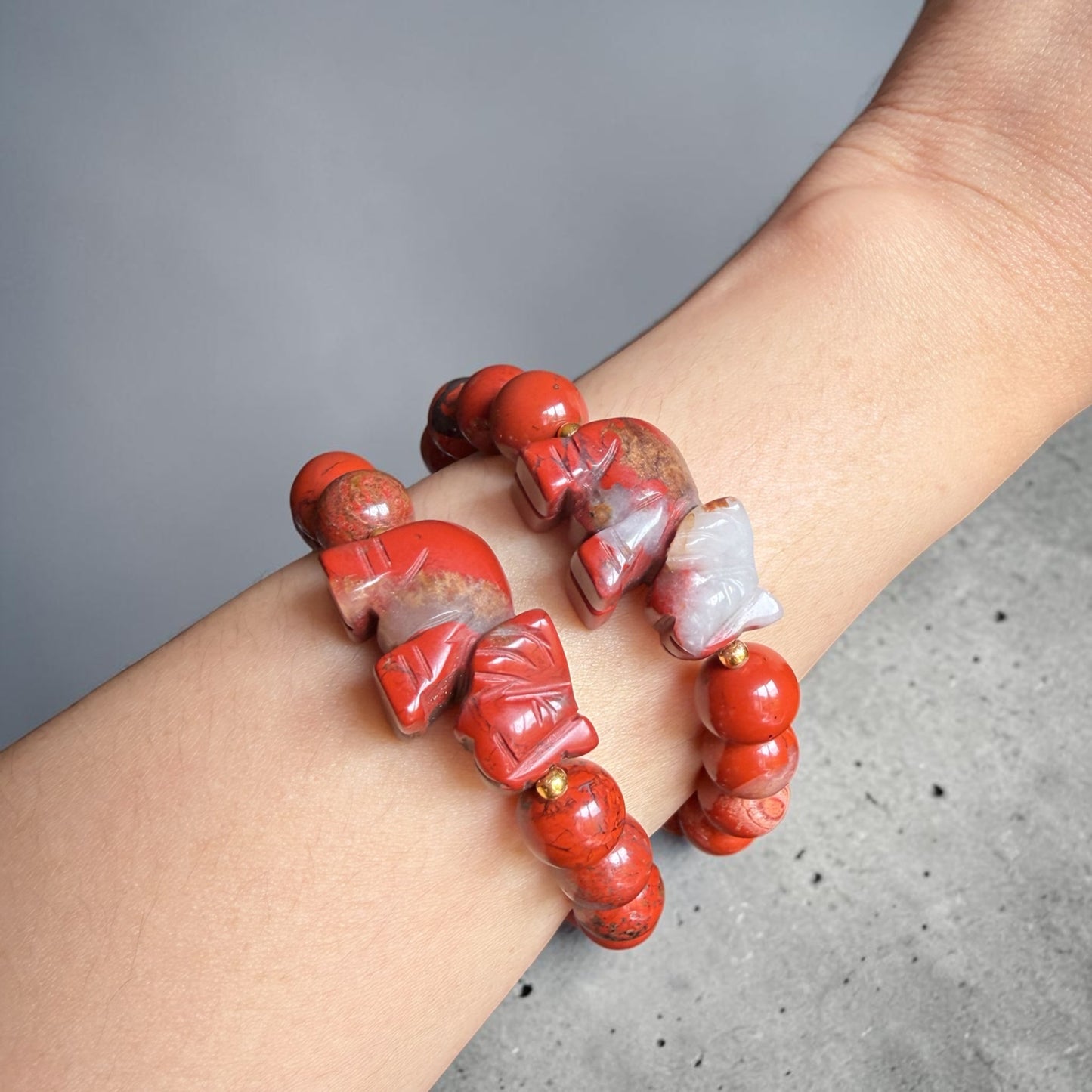 Red Jasper Elephant Bracelet