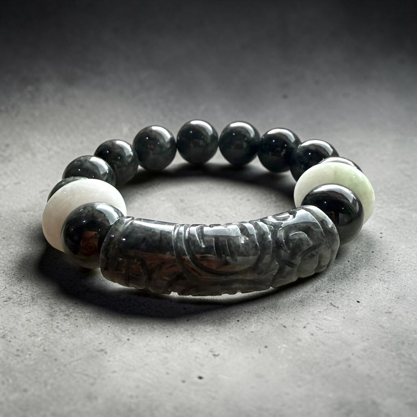 Wuji Jadeite Barrel Bracelet