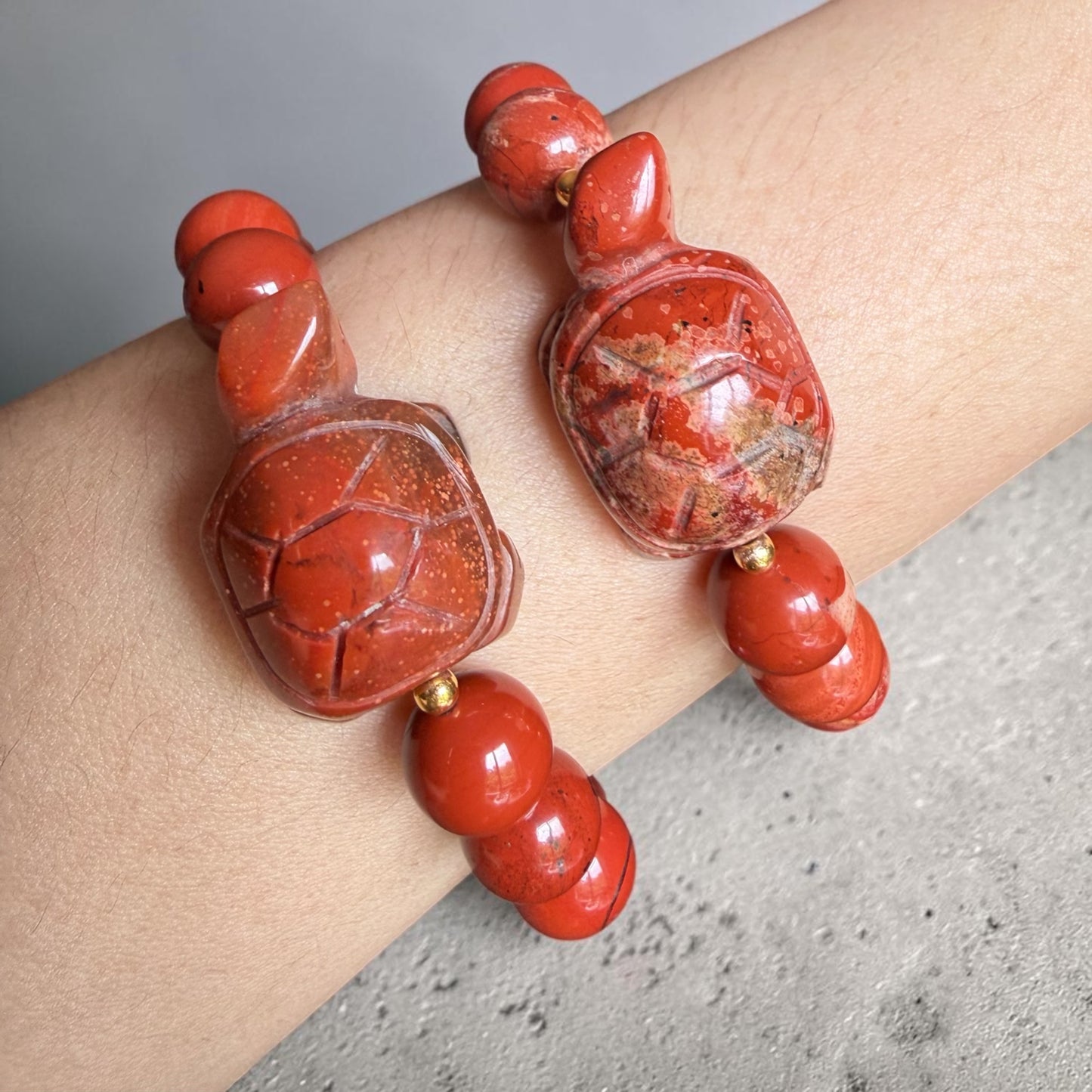 Red Jasper Turtle Bracelet