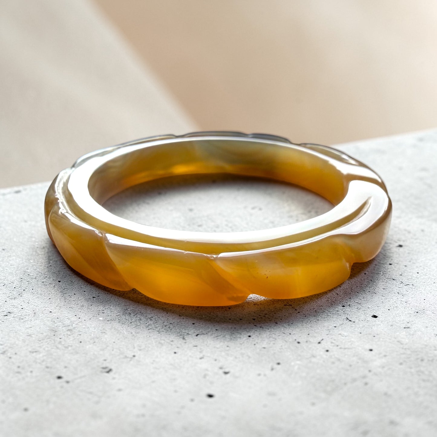 Lunar Glow Agate Bangle