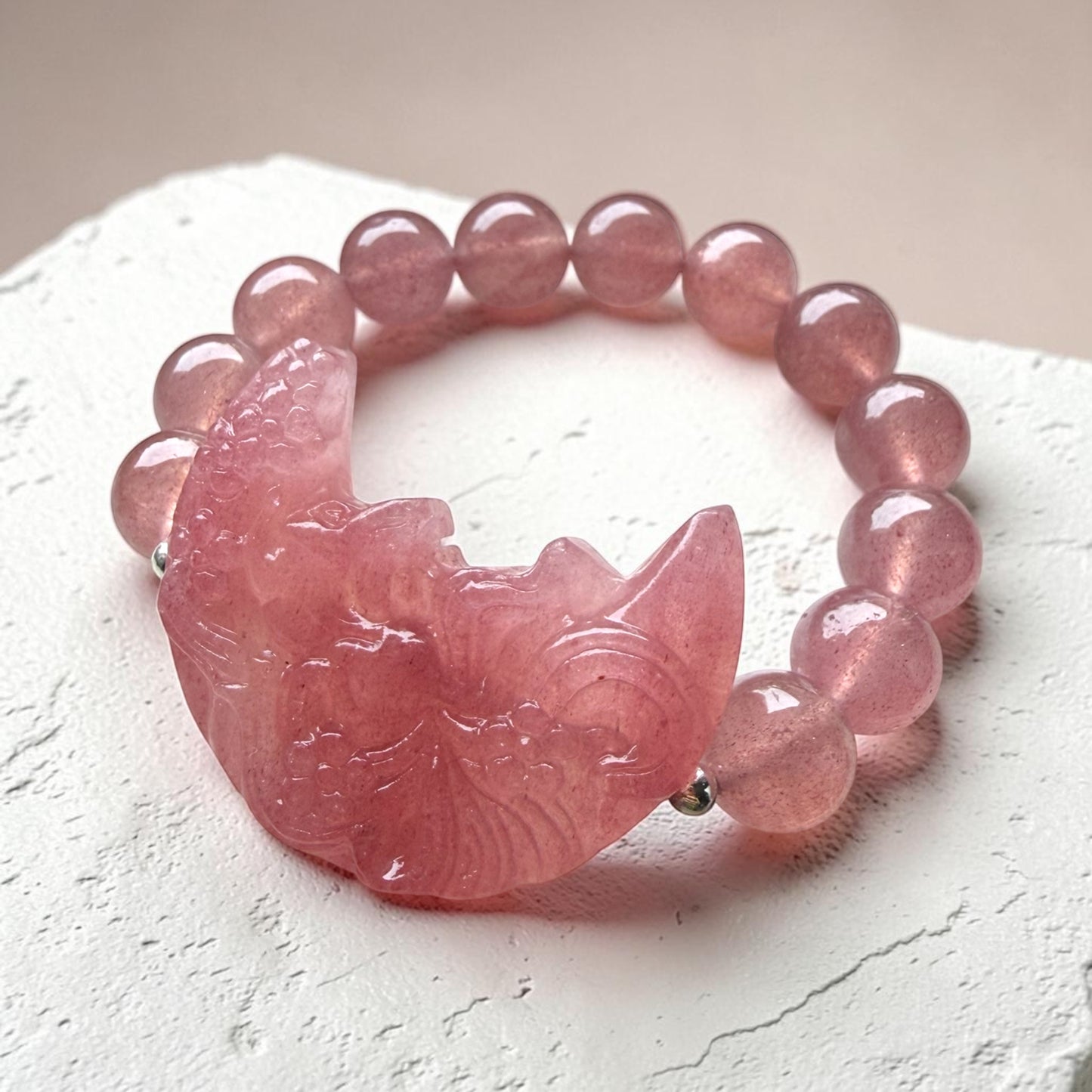 Strawberry Quartz (Pink) Moon Bracelet