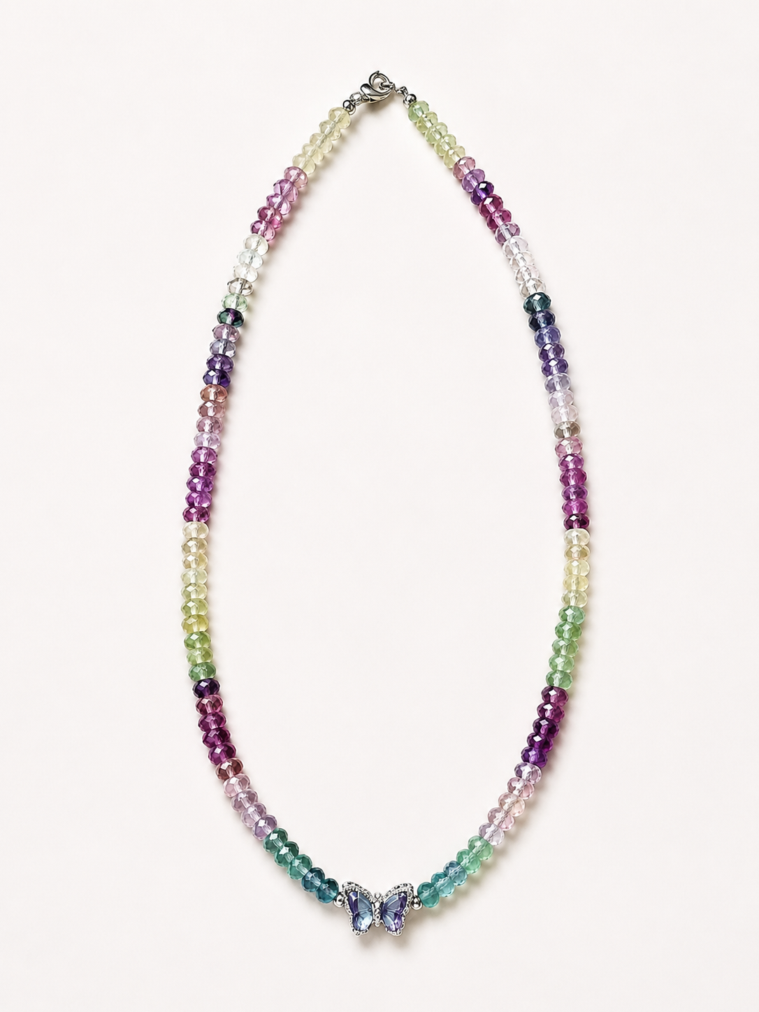 Fluorite Faceted Rondelle Necklace