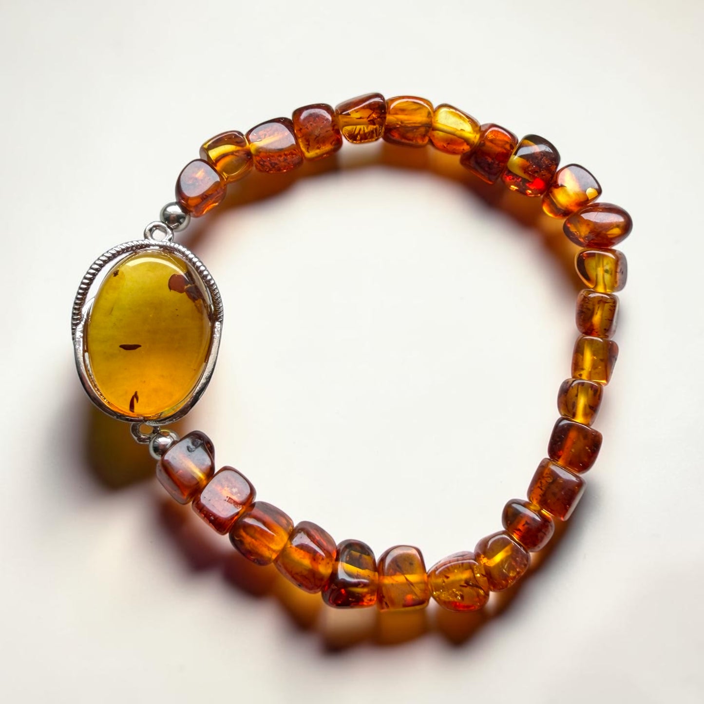 Amber Oval Cabochon Bracelet
