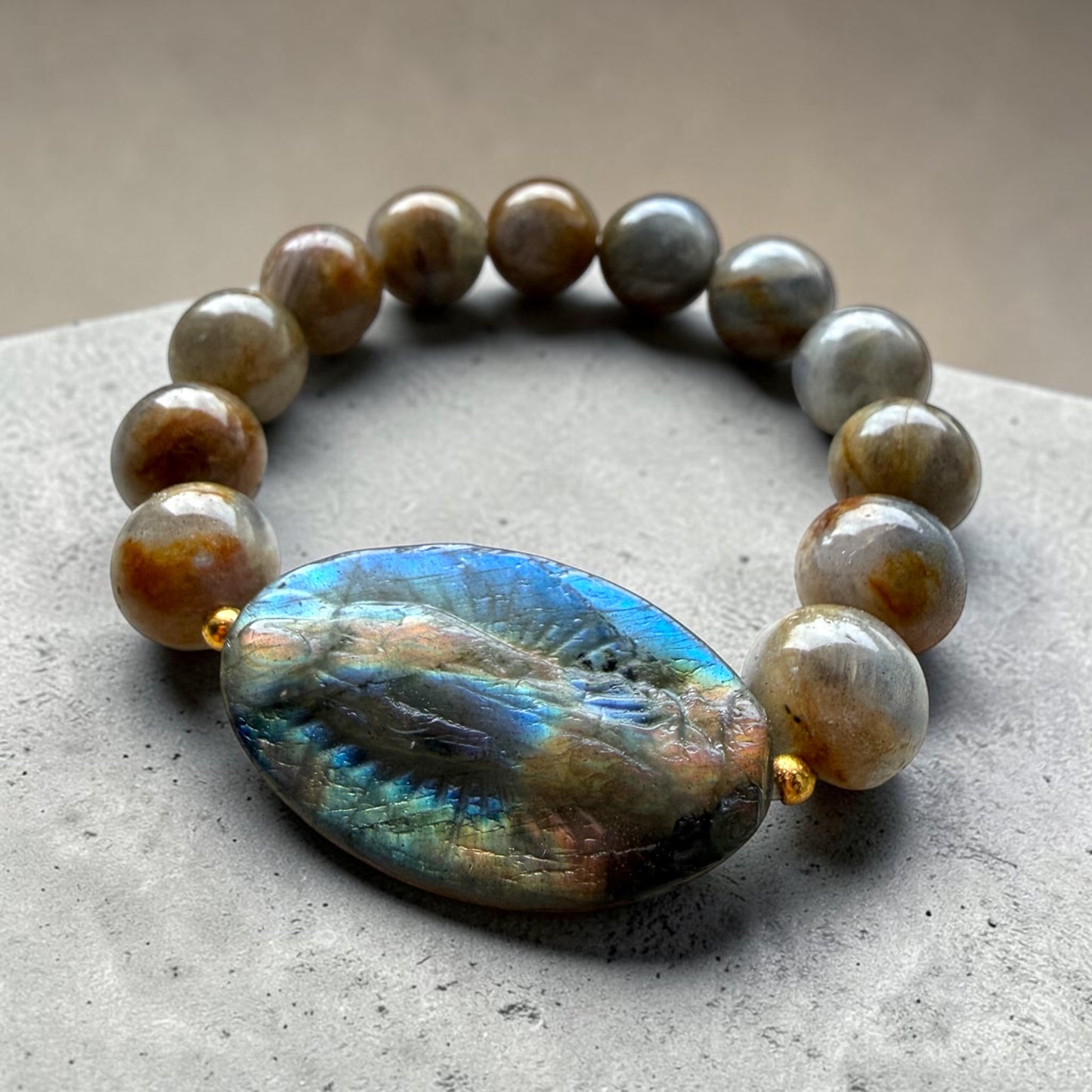 Labradorite Mama Mary Bracelet
