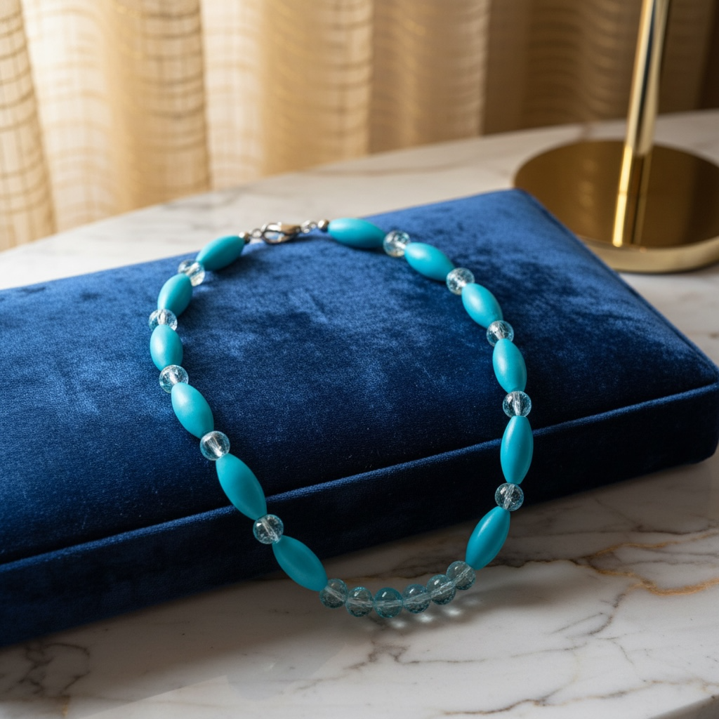 Blue Turquoise & Blue Topaz Necklace