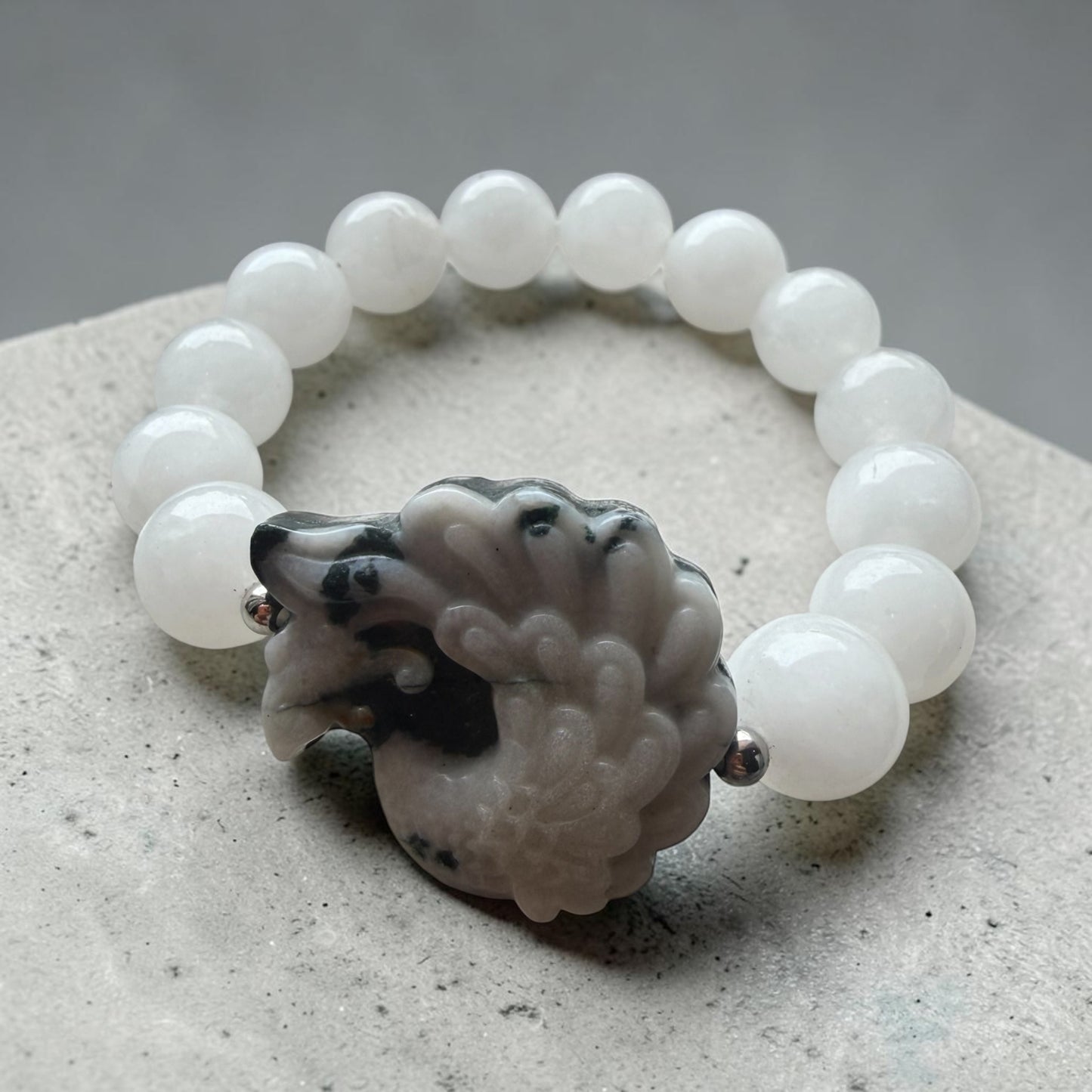 White Jade × Wuji Jade Bracelet